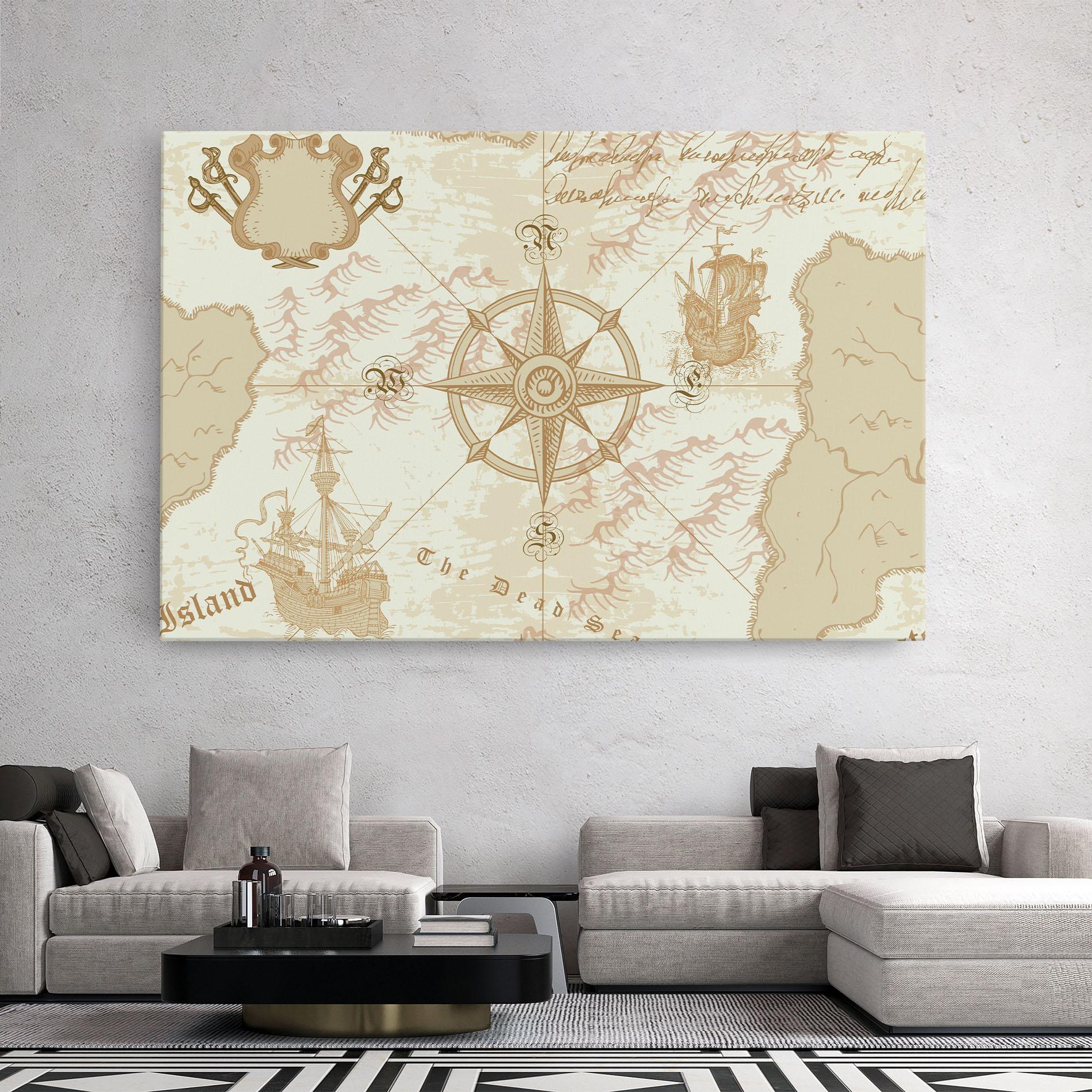 Tablou Canvas Cream Compass mockup 2