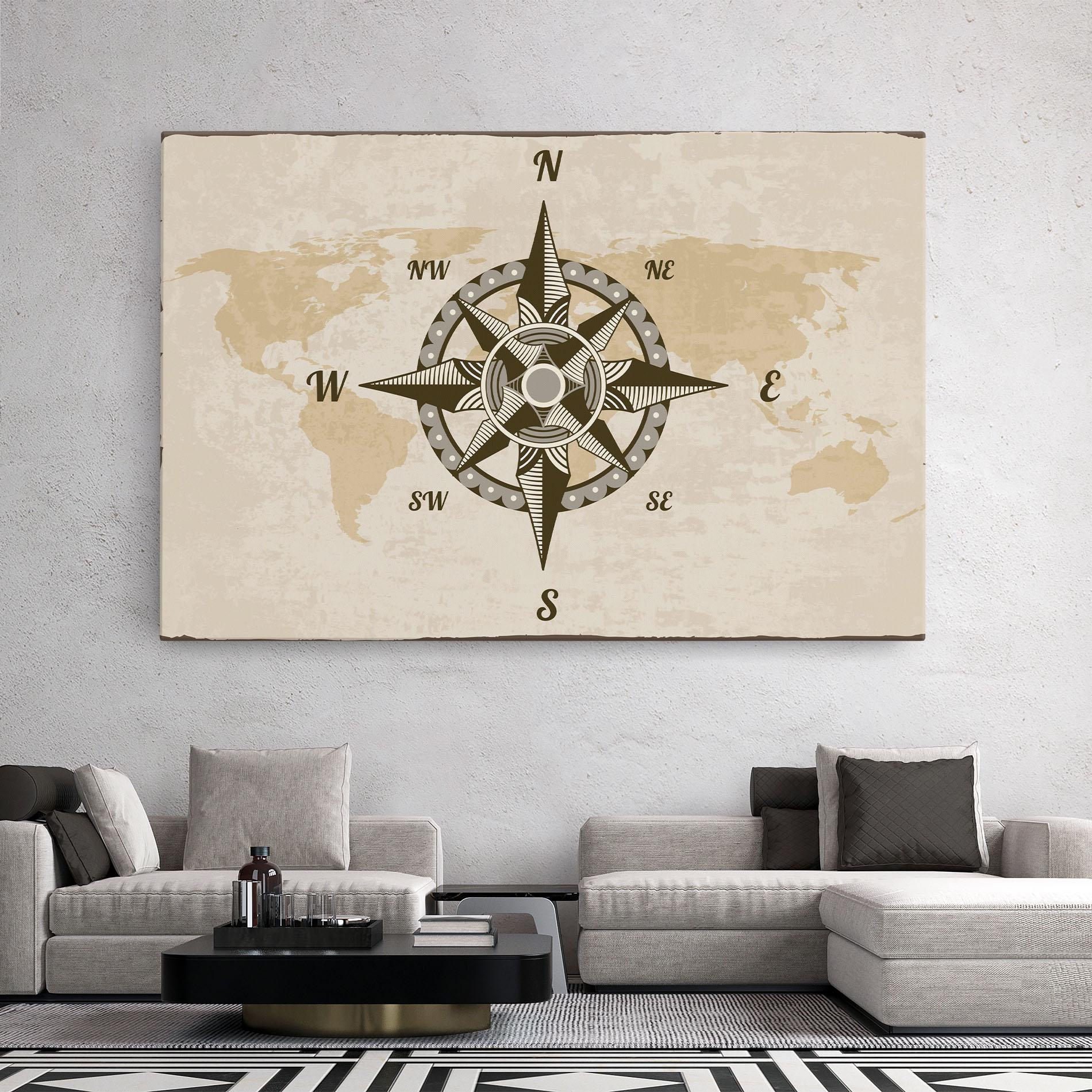 Tablou Canvas Nautical Compass mockup 2