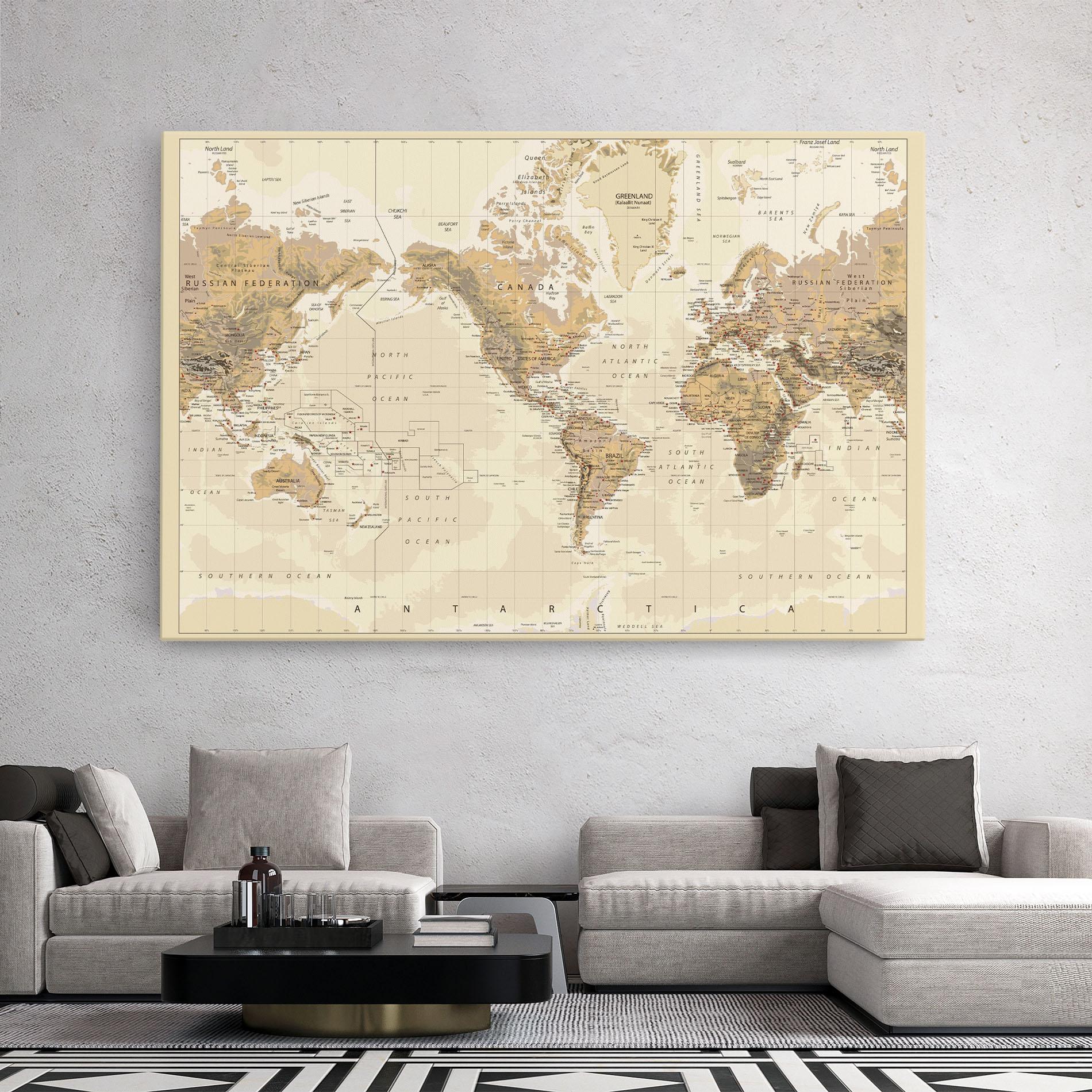 Tablou Canvas Old Canada Map mockup 2