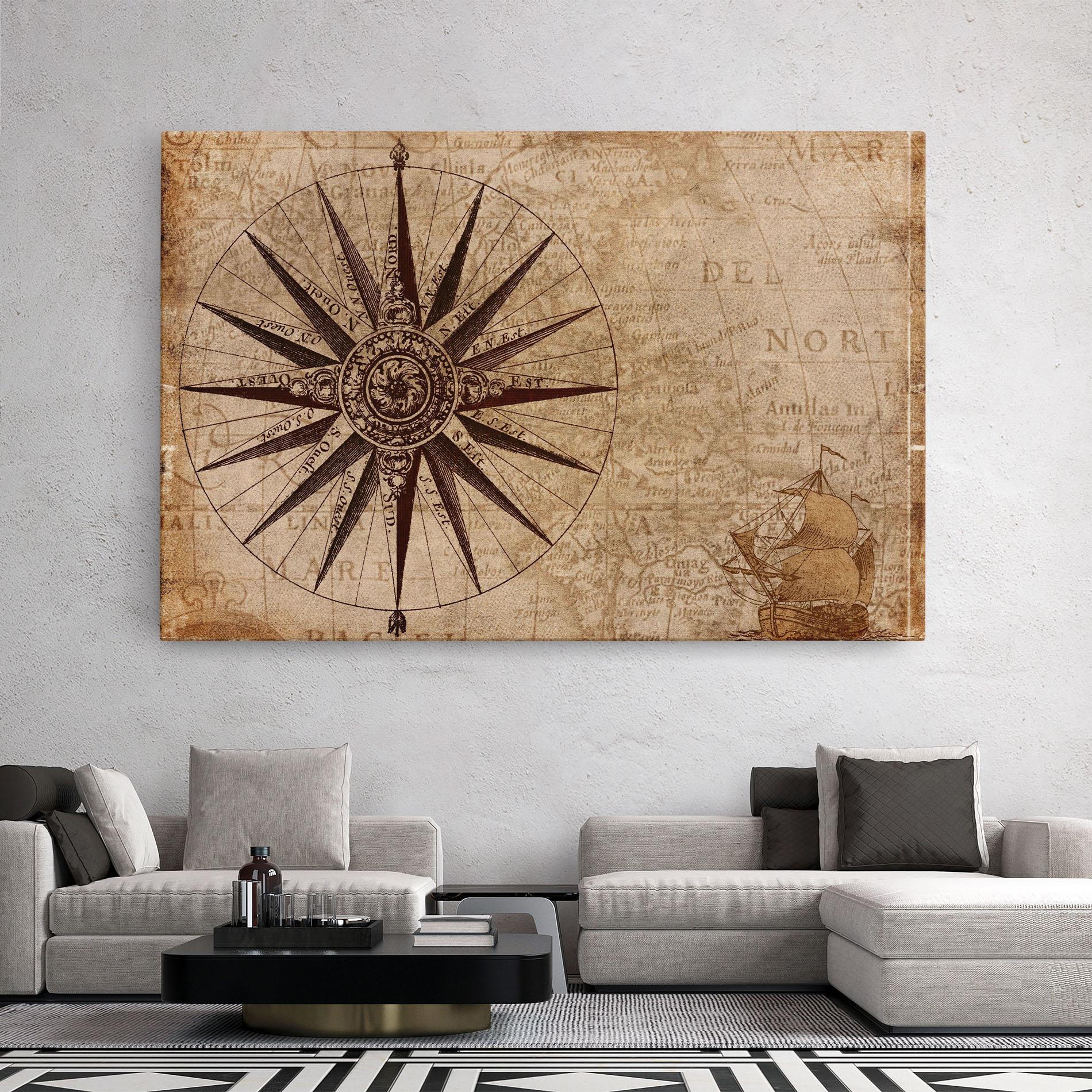 Tablou Canvas Vintage Map mockup 2