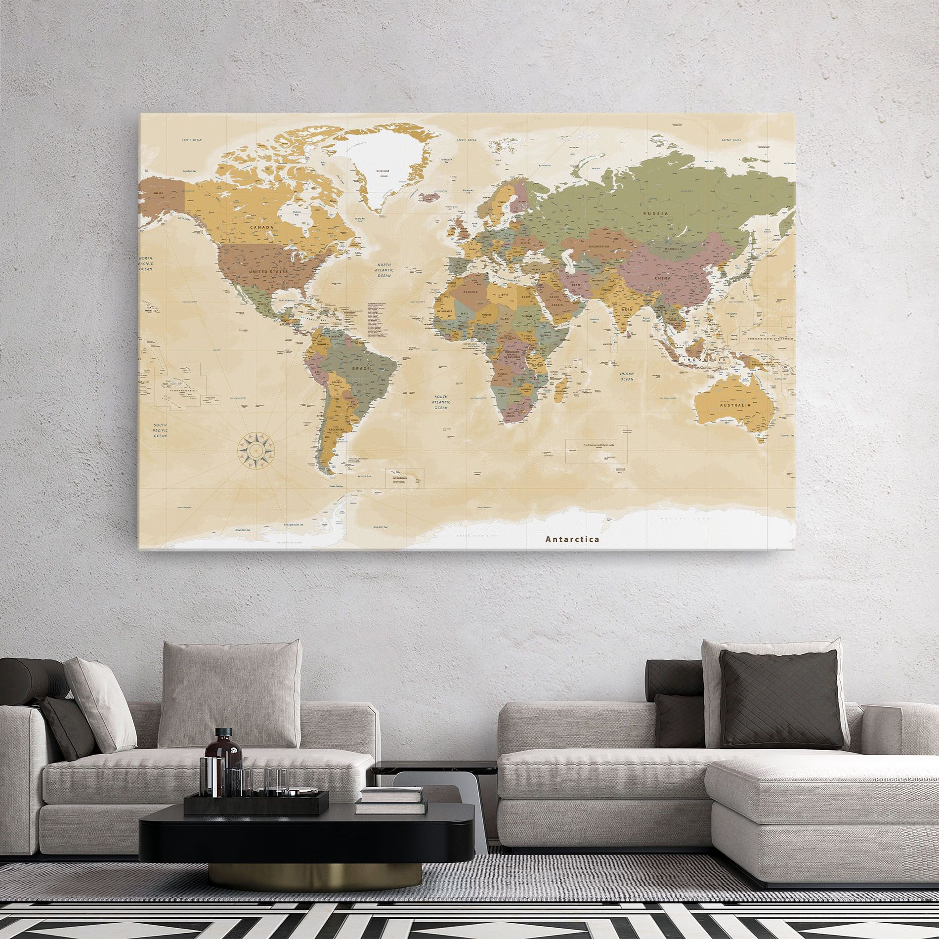 World Map Vintage mockup 2