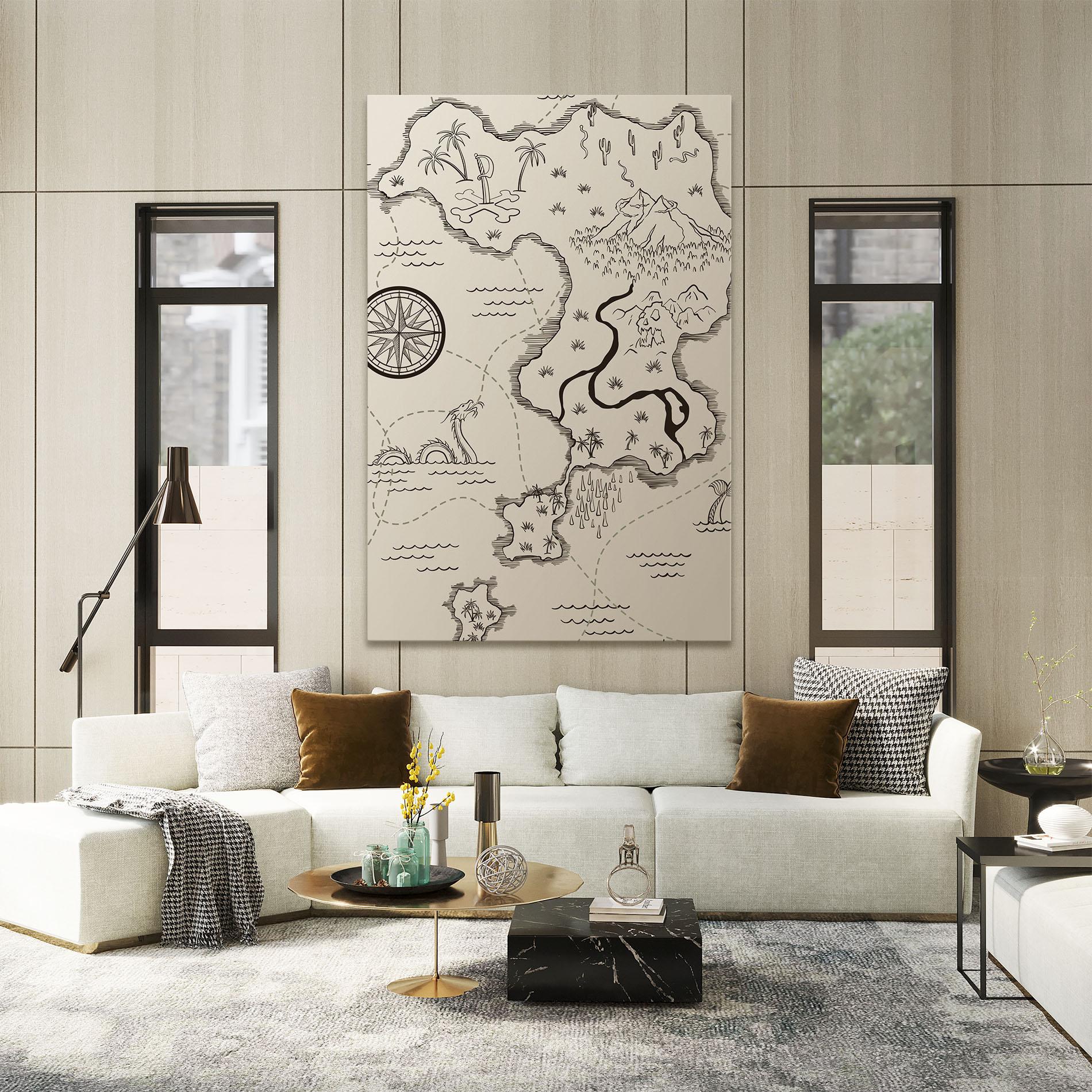 Tablou Canvas Cream Island Map mockup 2