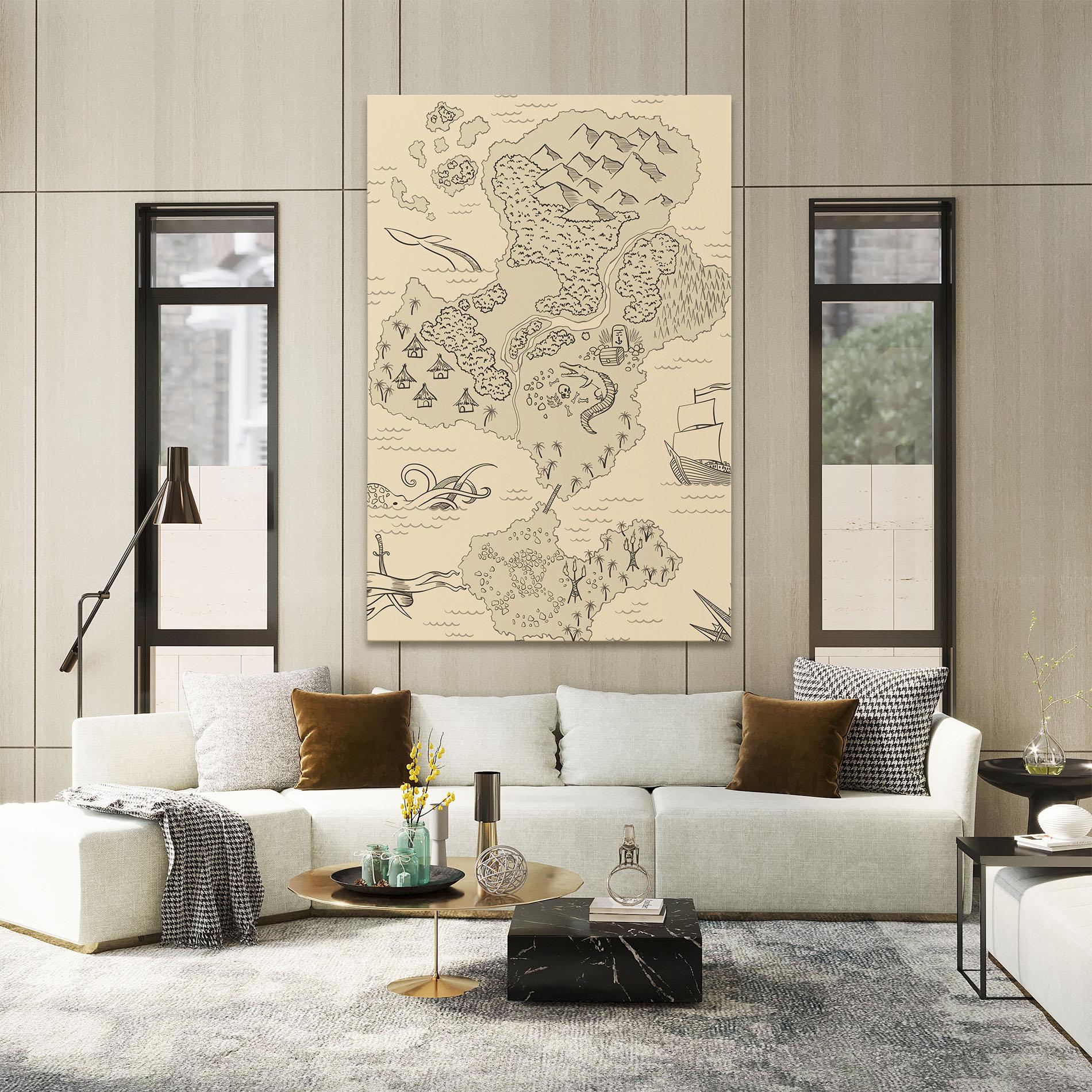 Tablou Canvas Island Old Map mockup 2
