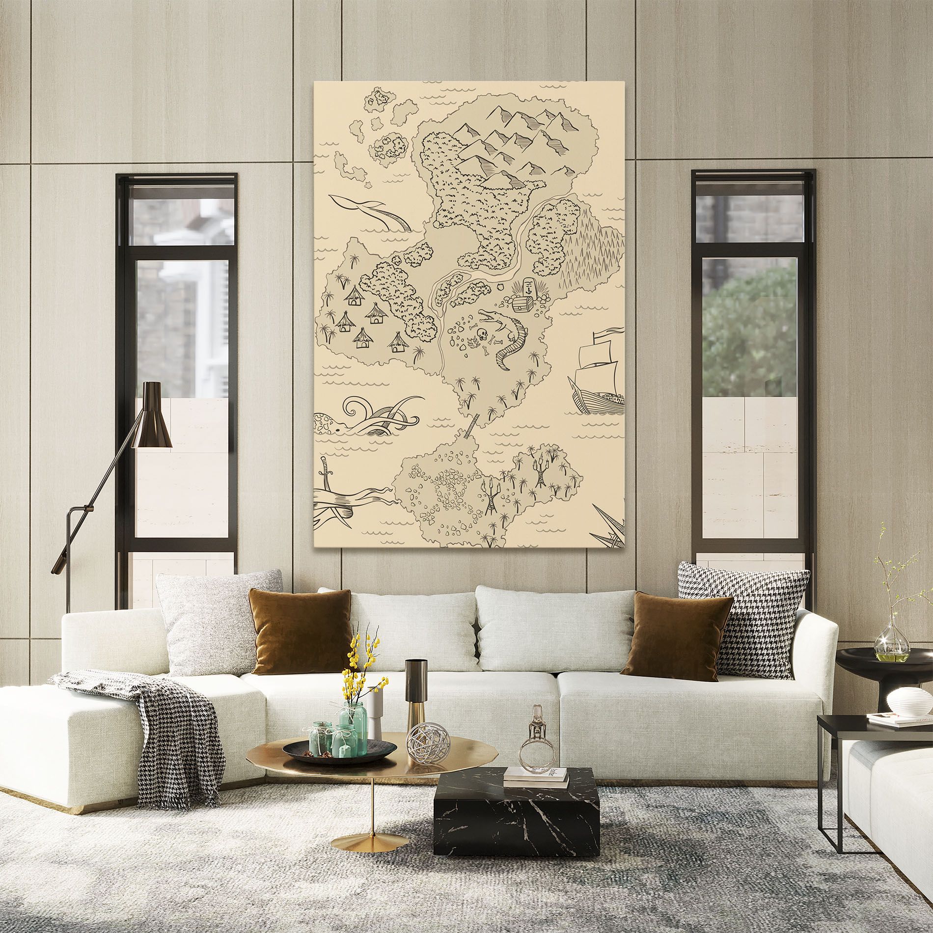 Island Old Map mockup 2