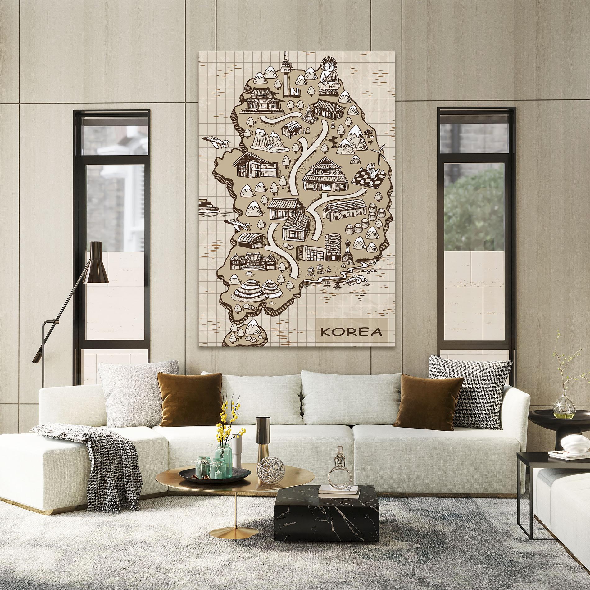 Tablou Canvas Old Korea Map mockup 2