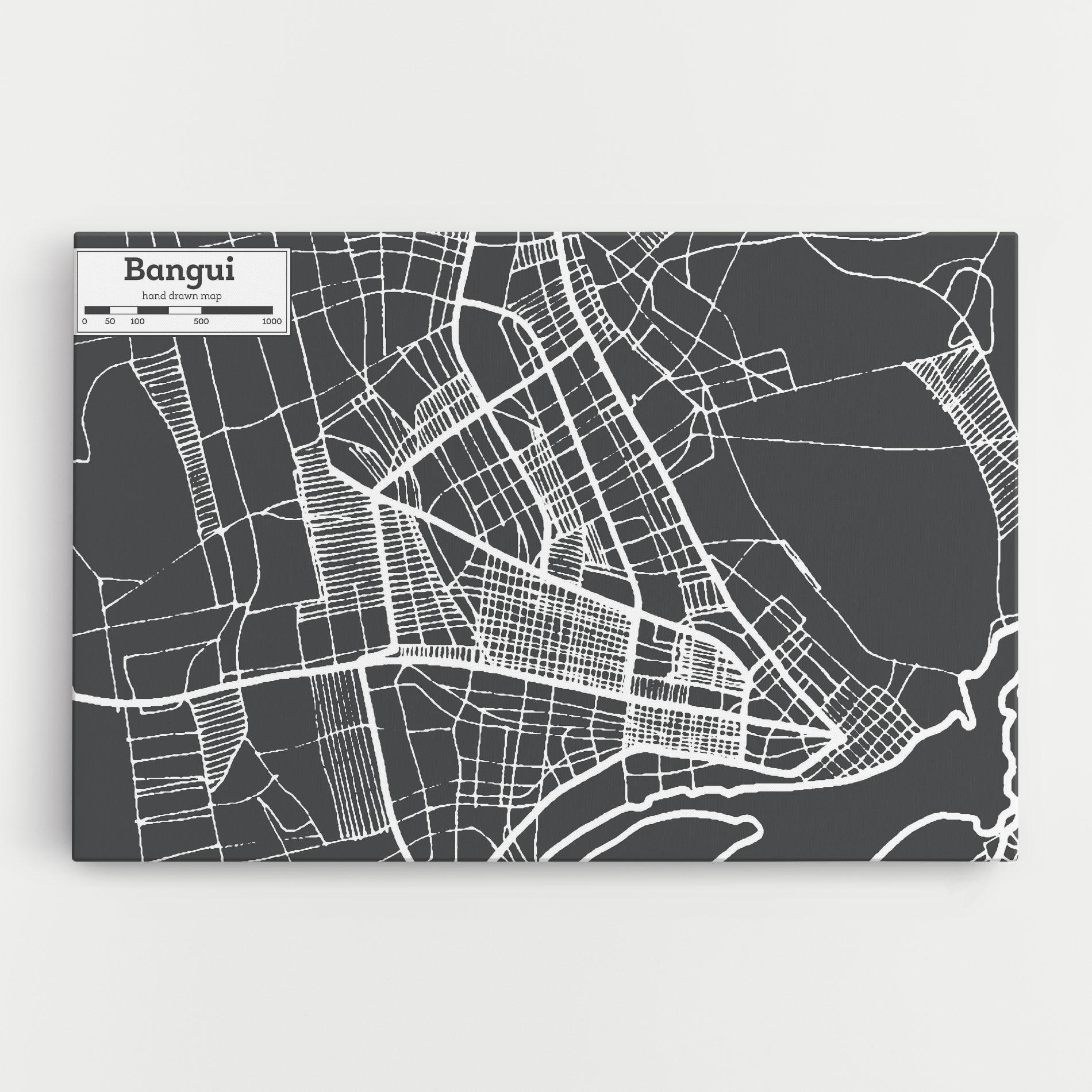 Tablou Canvas Bangui Map mockup 0