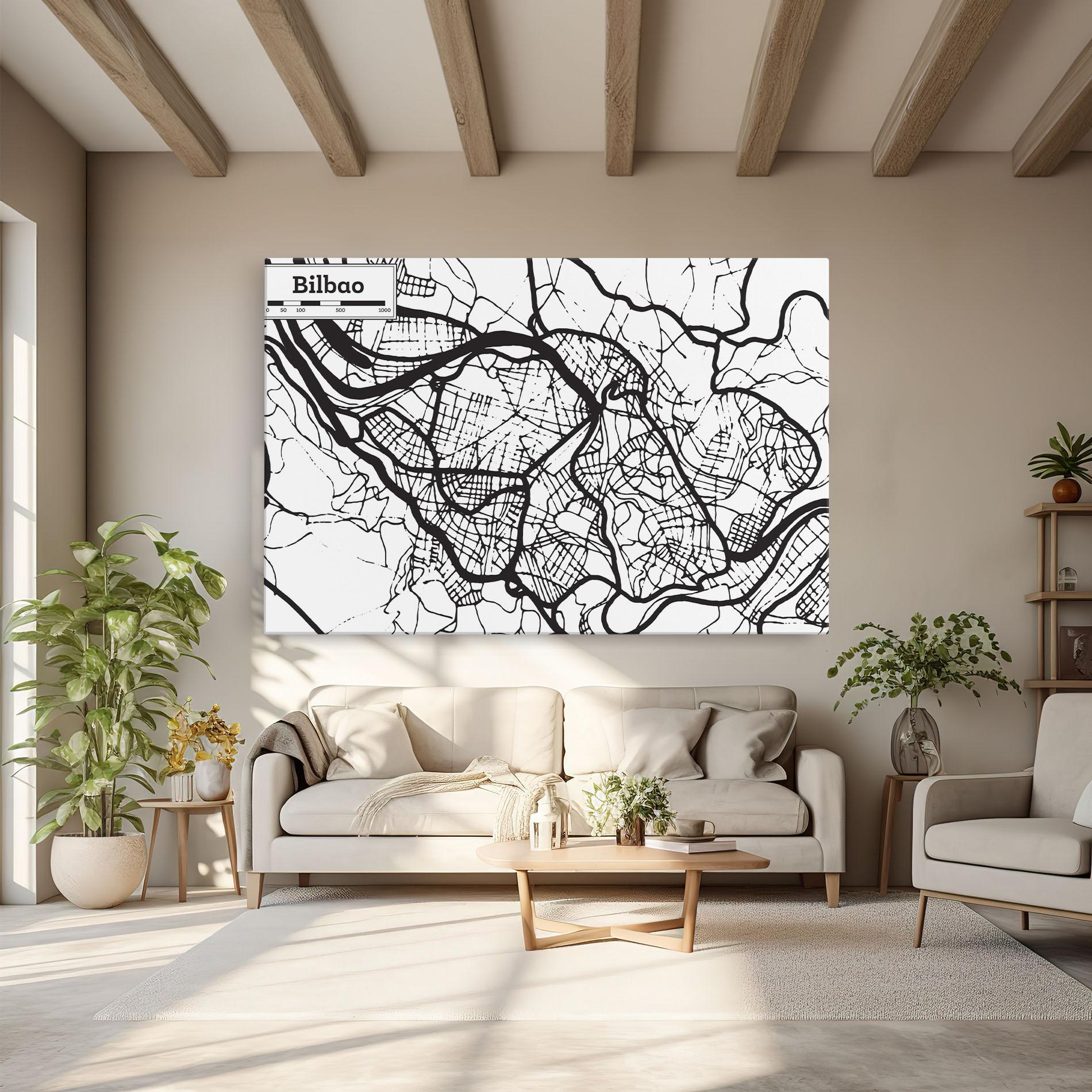 Tablou Canvas Bilbao Map mockup 6