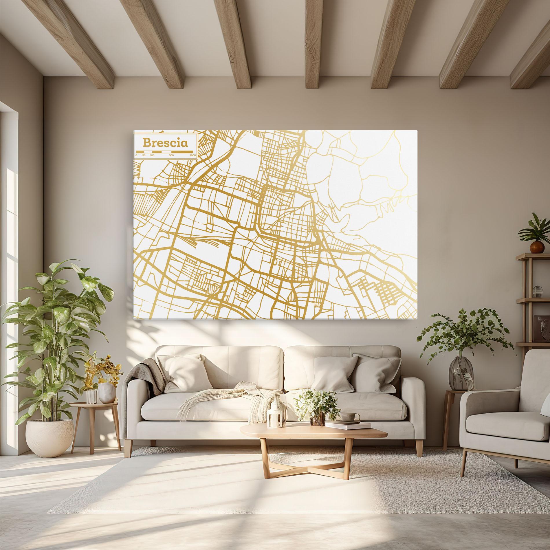 Tablou Canvas Brescia Gold Map mockup 6