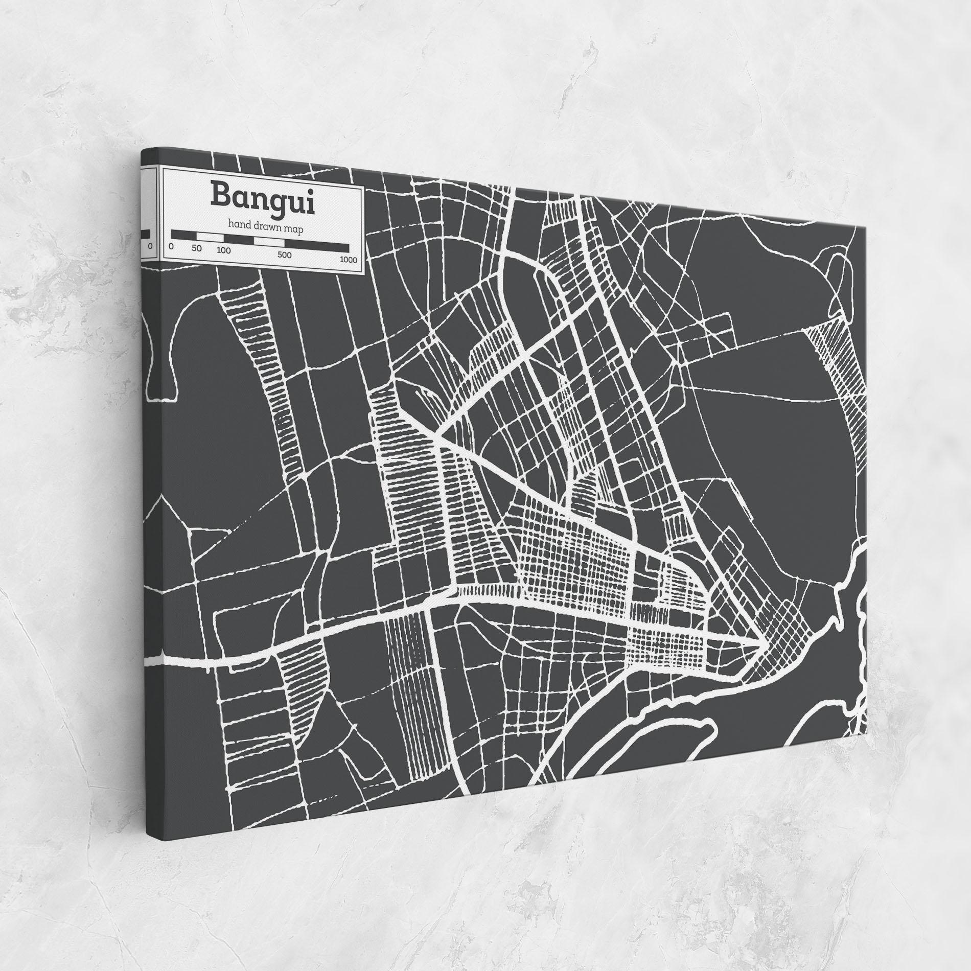 Tablou Canvas Bangui Map mockup 1