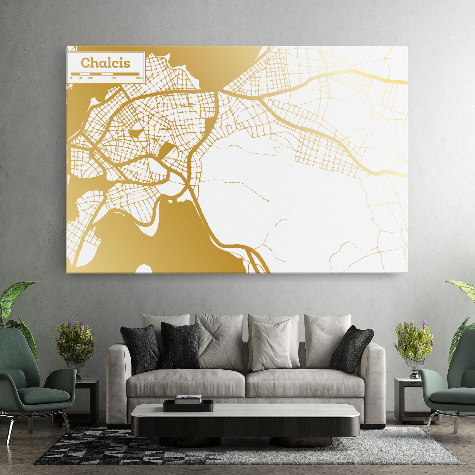 Tablou Canvas Chalcis Gold Map mockup 7