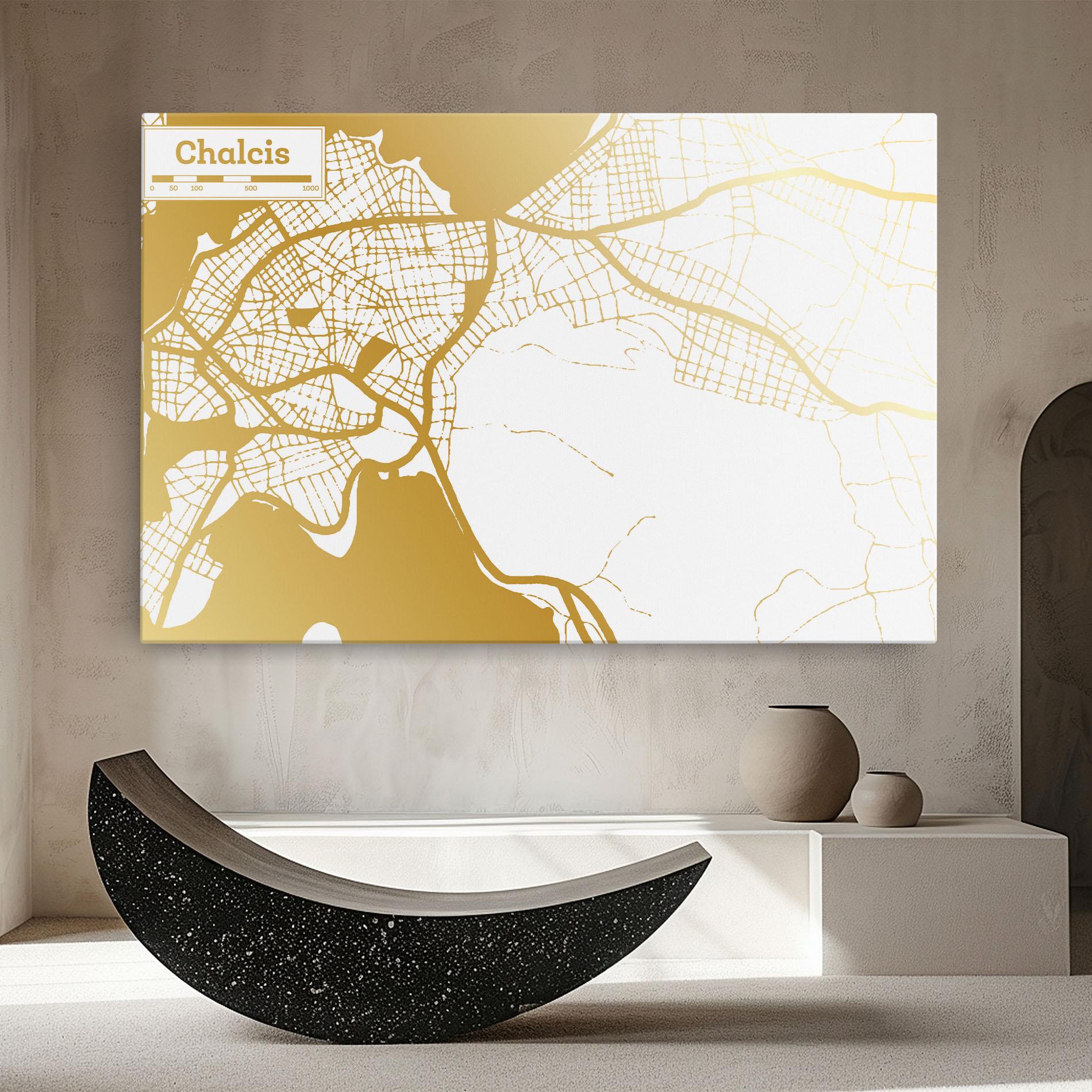 Tablou Canvas Chalcis Gold Map mockup 8