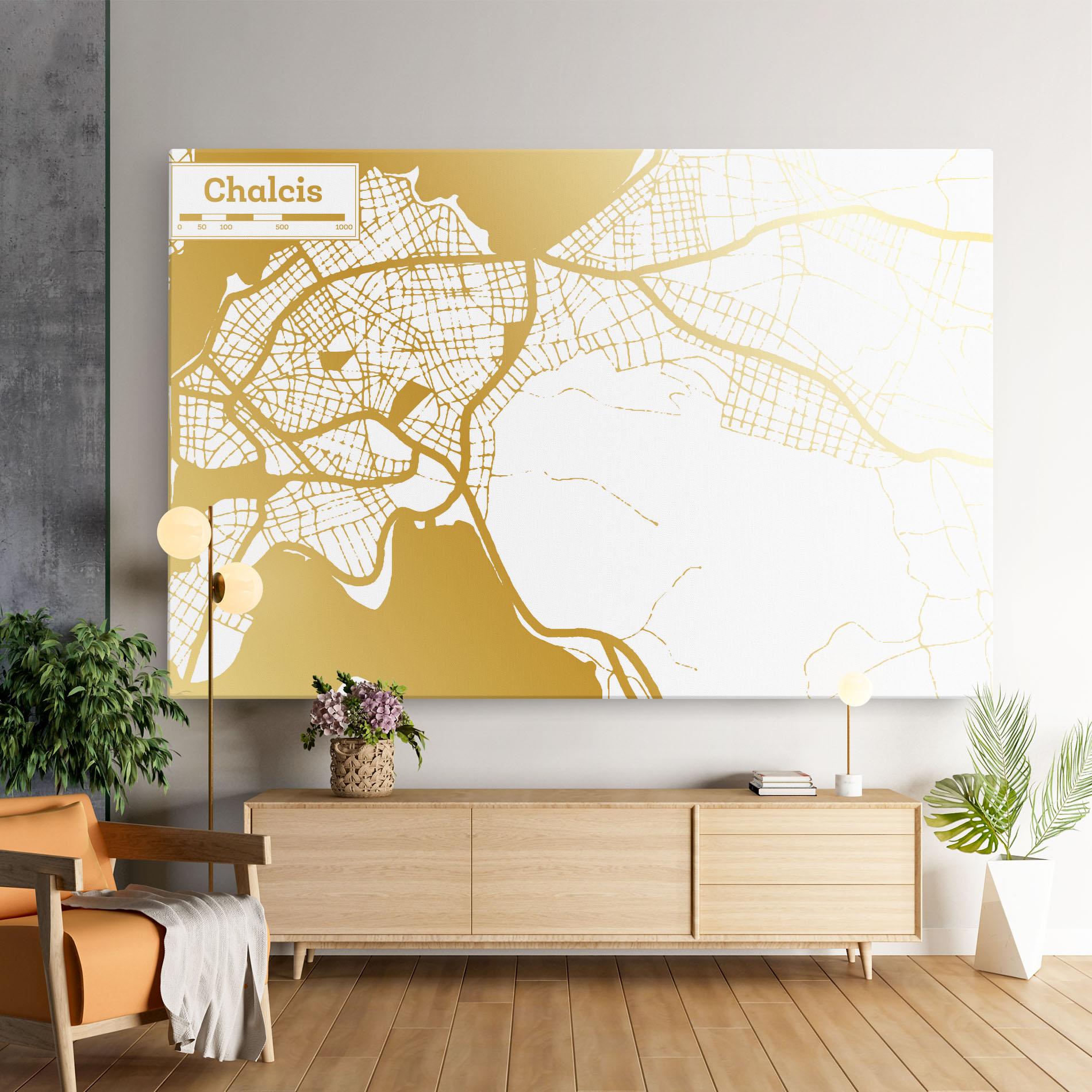 Tablou Canvas Chalcis Gold Map mockup 9