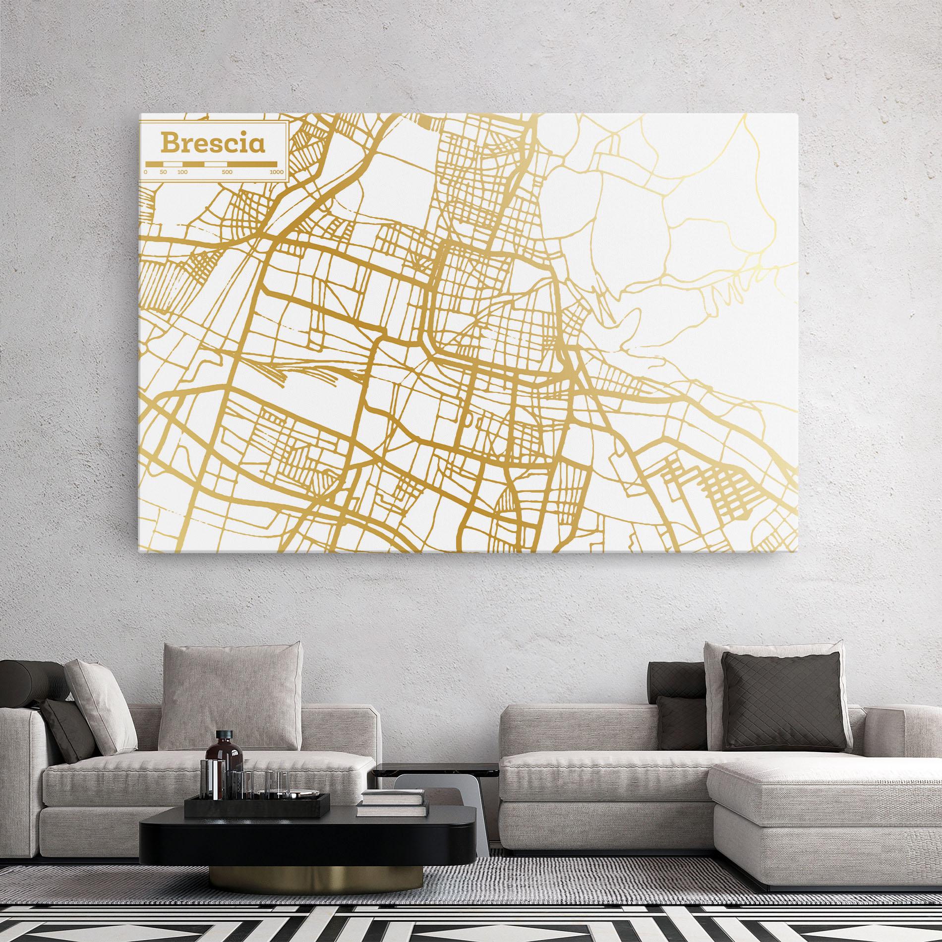 Tablou Canvas Brescia Gold Map mockup 2