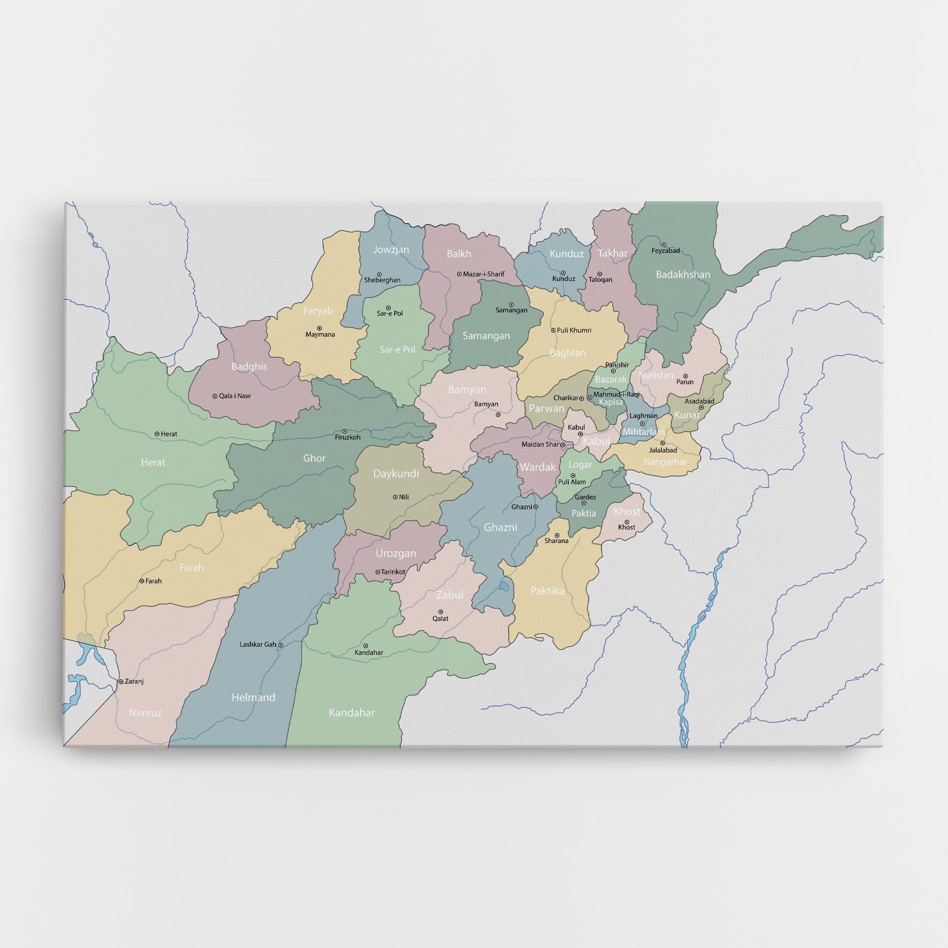 Tablou Canvas Afghanistan Map mockup 0