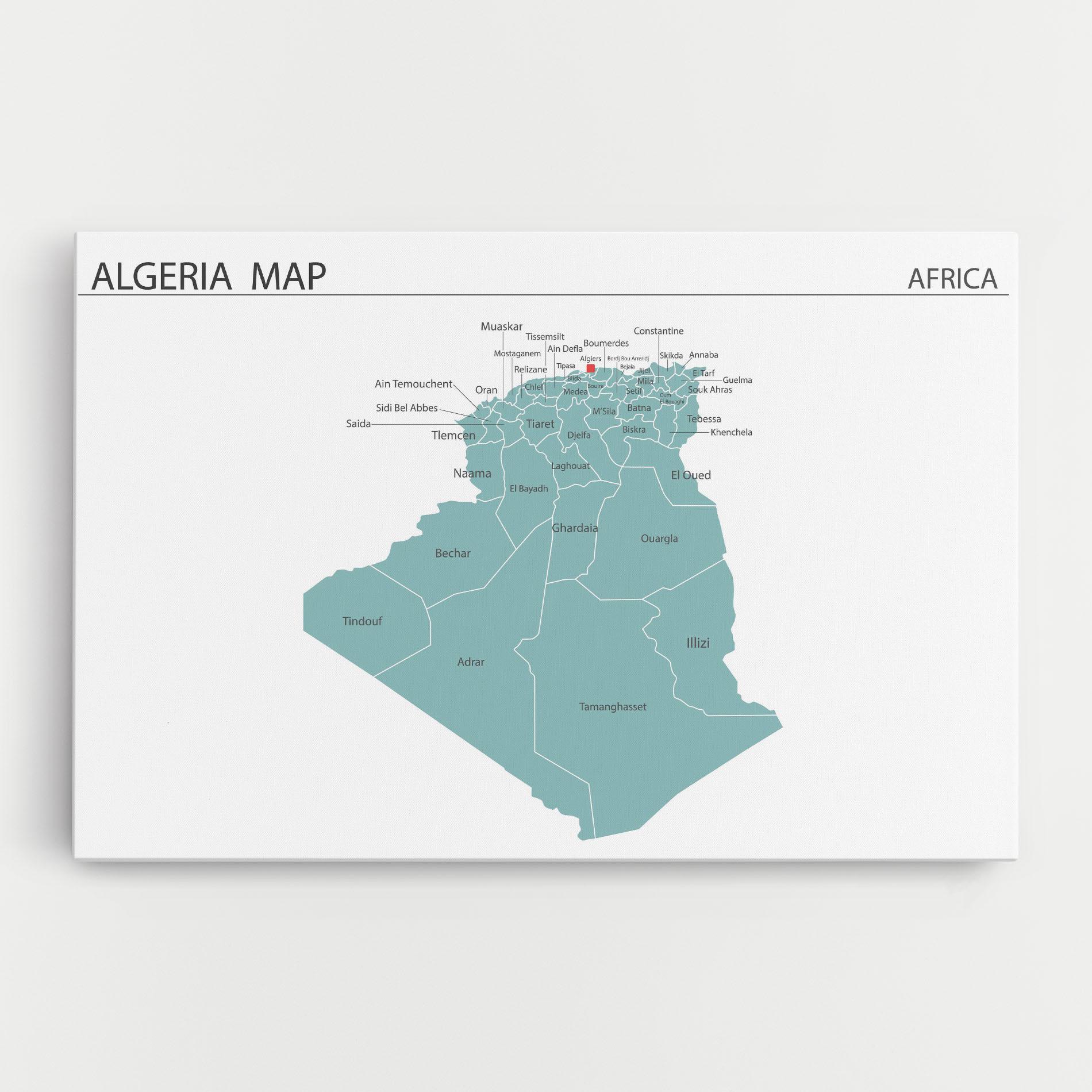 Tablou Canvas Algeria Map mockup 0
