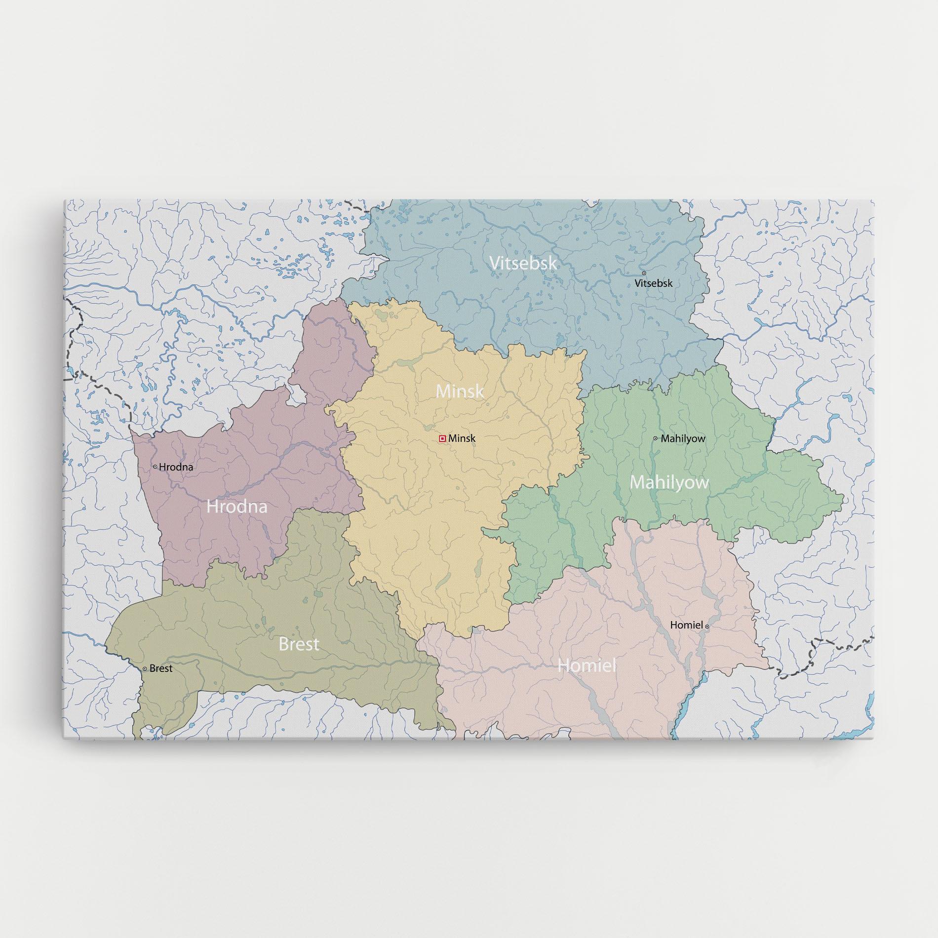 Tablou Canvas Belarus Map mockup 0
