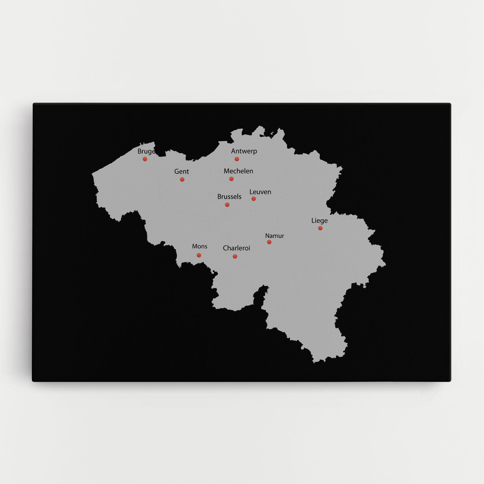 Tablou Canvas Belgium Map mockup 0