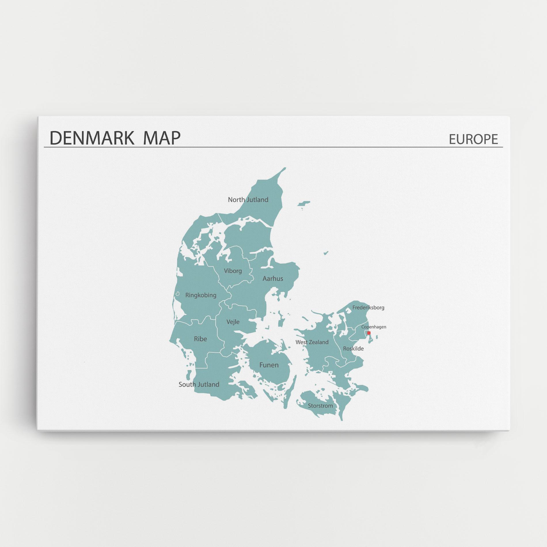Tablou Canvas Denmark Map mockup 0