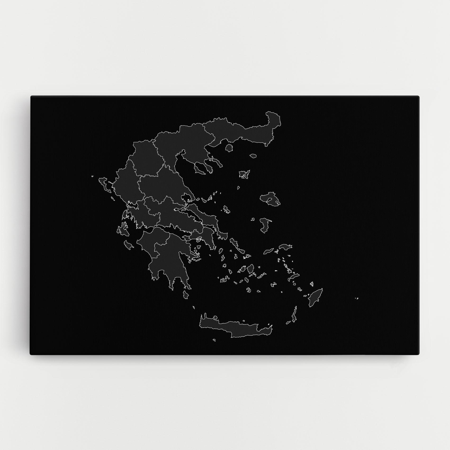 Tablou Canvas Greece Grey Map mockup 0