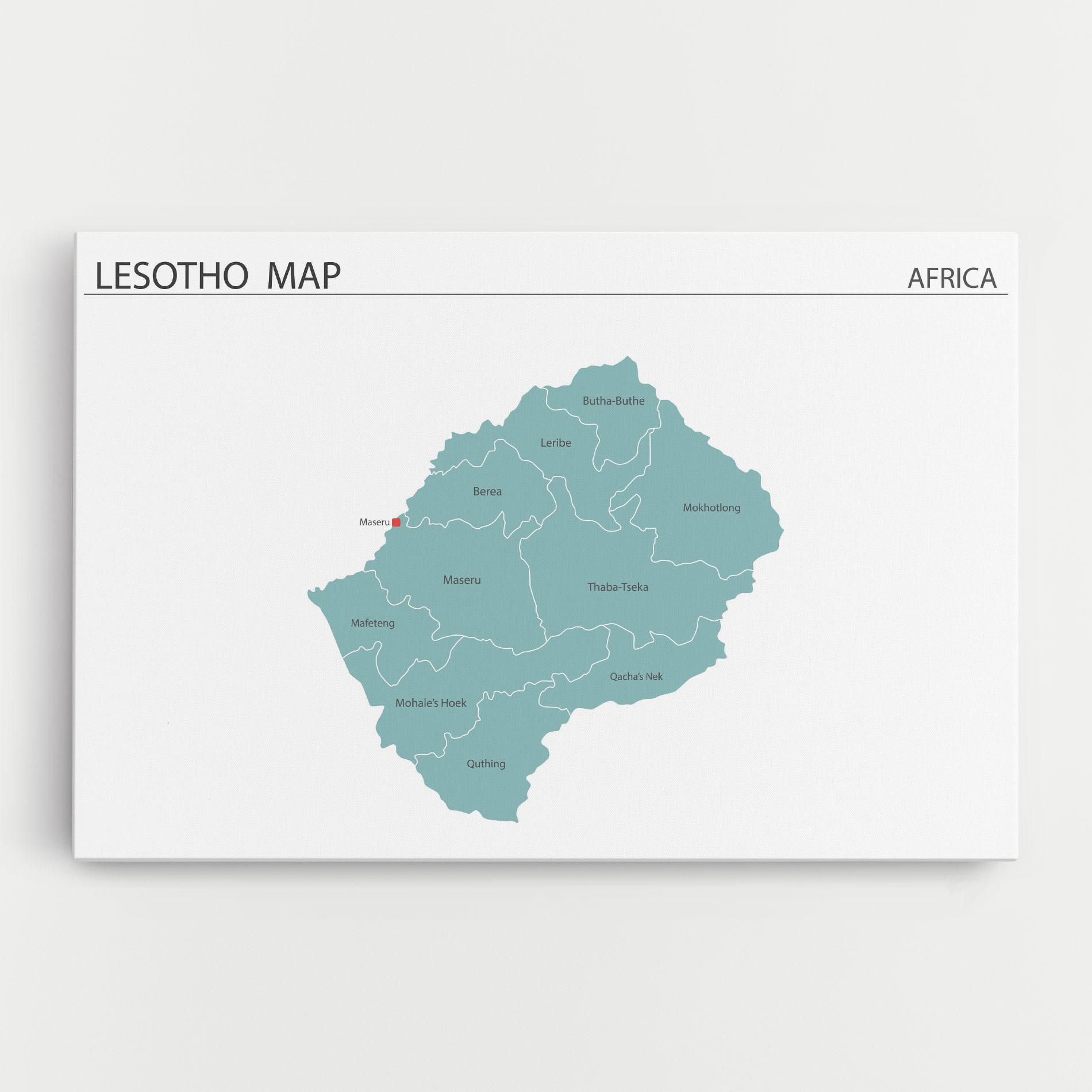 Tablou Canvas Lesotho Map mockup 0