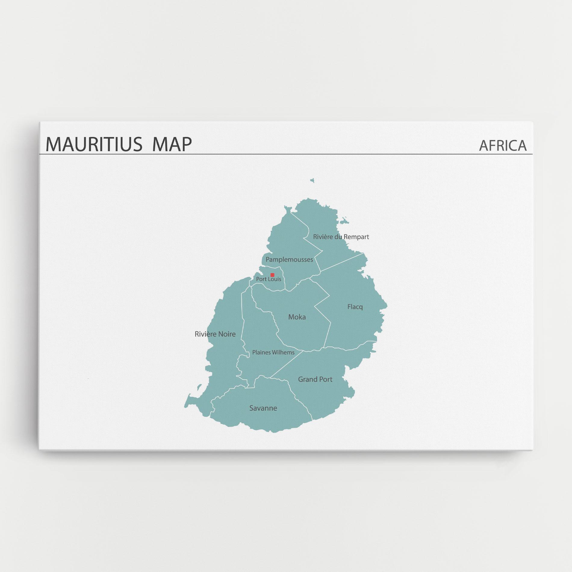 Tablou Canvas Mauritius Map mockup 0