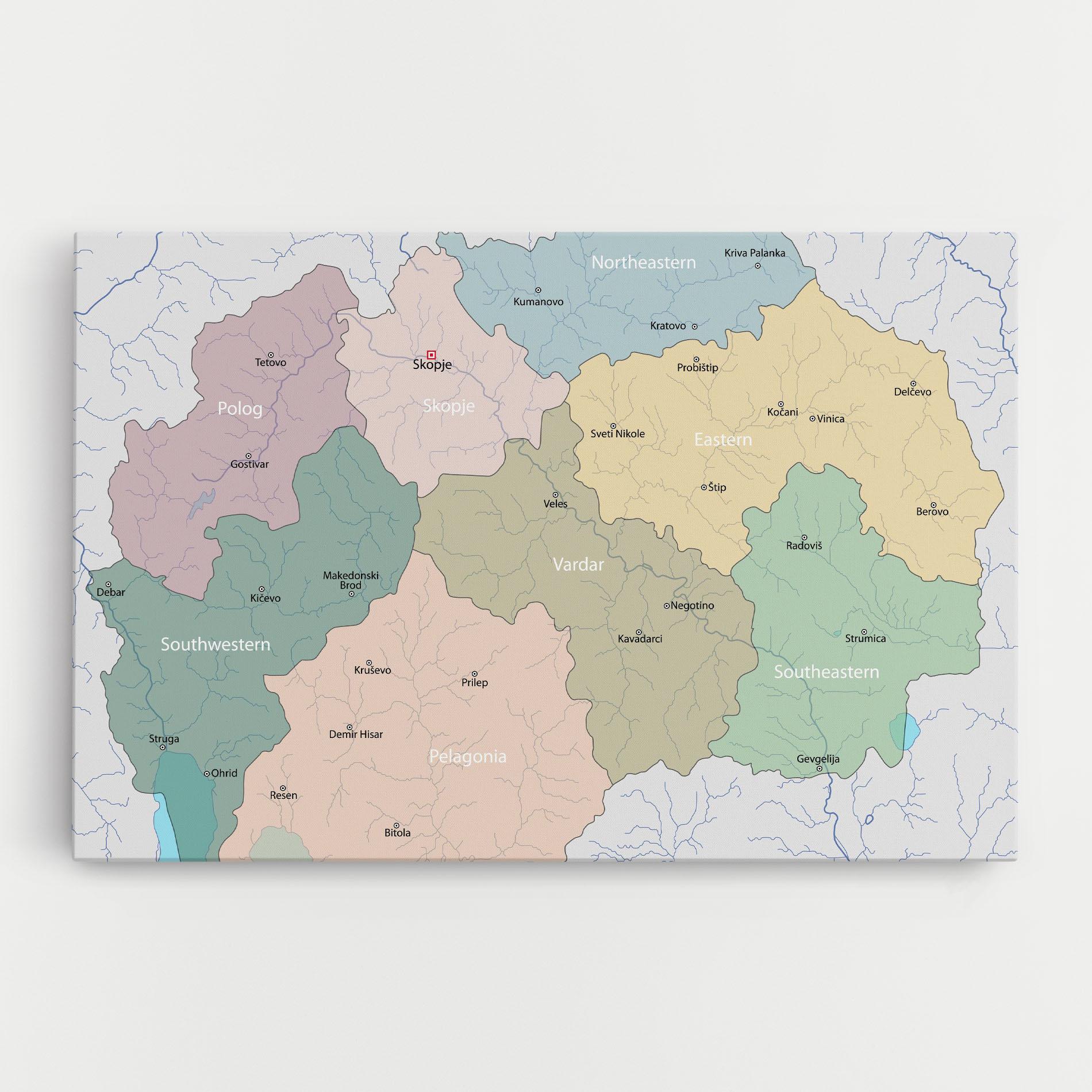 Tablou Canvas North Macedonia Map mockup 0