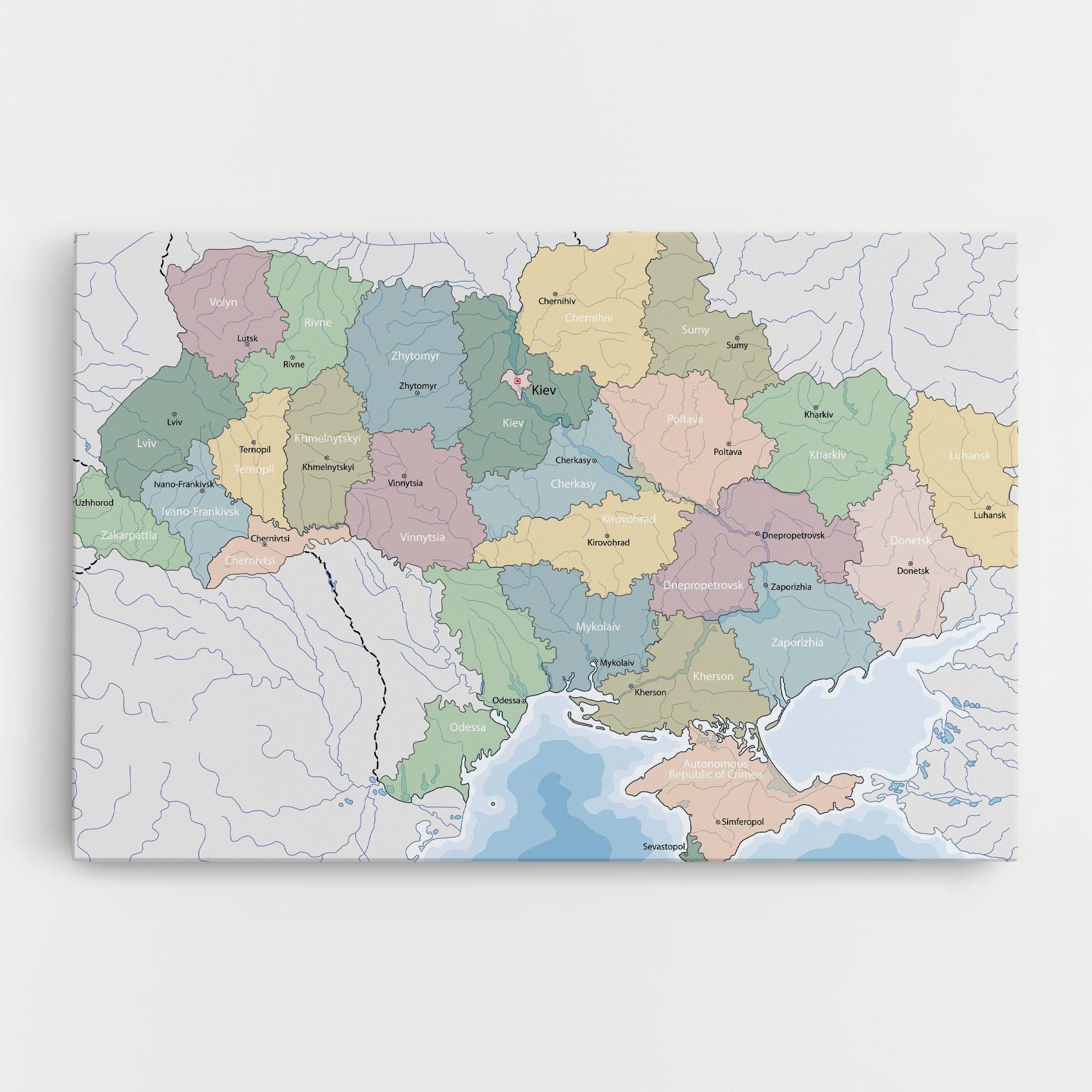Tablou Canvas Ukraine Map mockup 0
