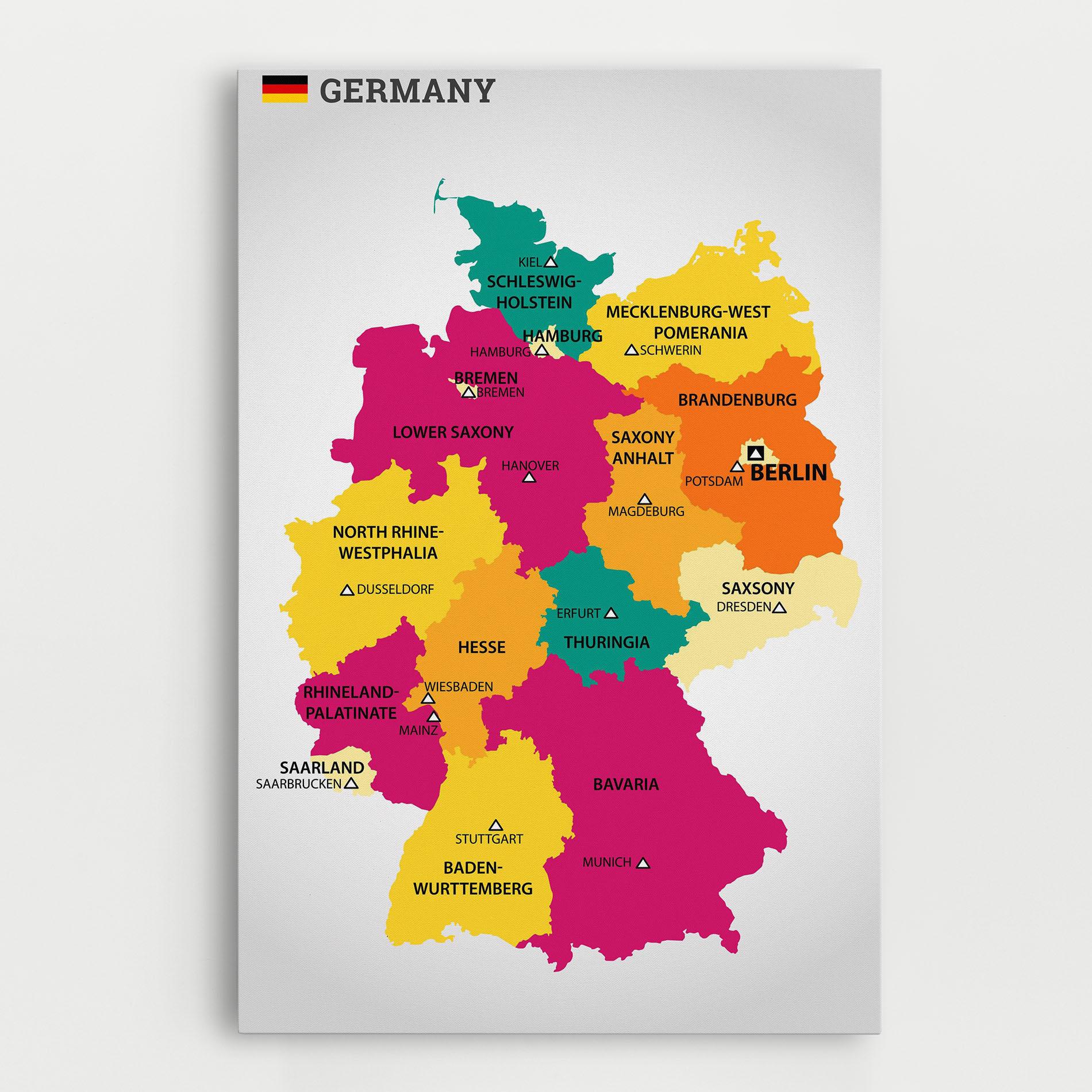 Tablou Canvas Germany Color Map mockup 0
