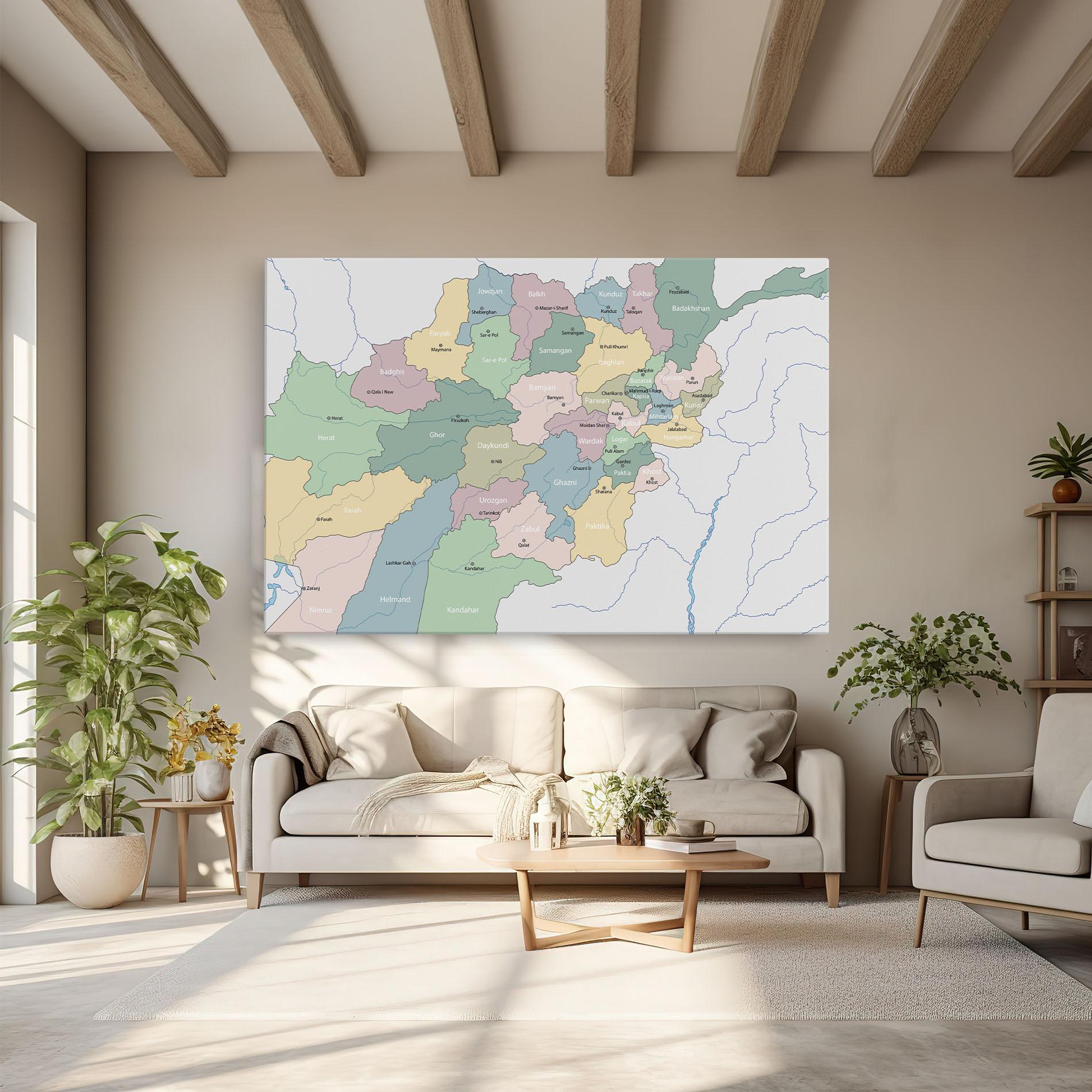 Tablou Canvas Afghanistan Map mockup 6