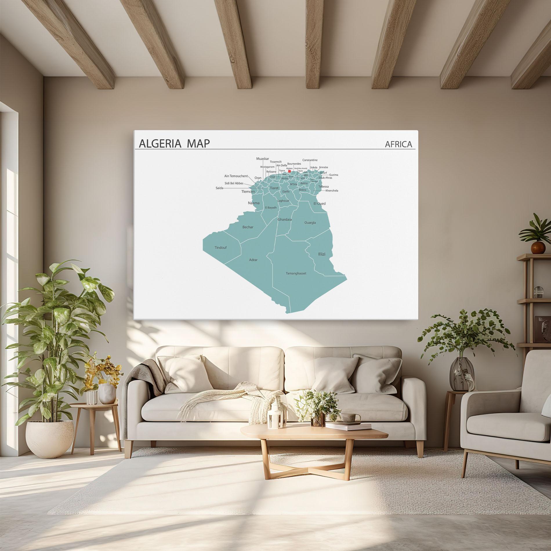 Tablou Canvas Algeria Map mockup 6