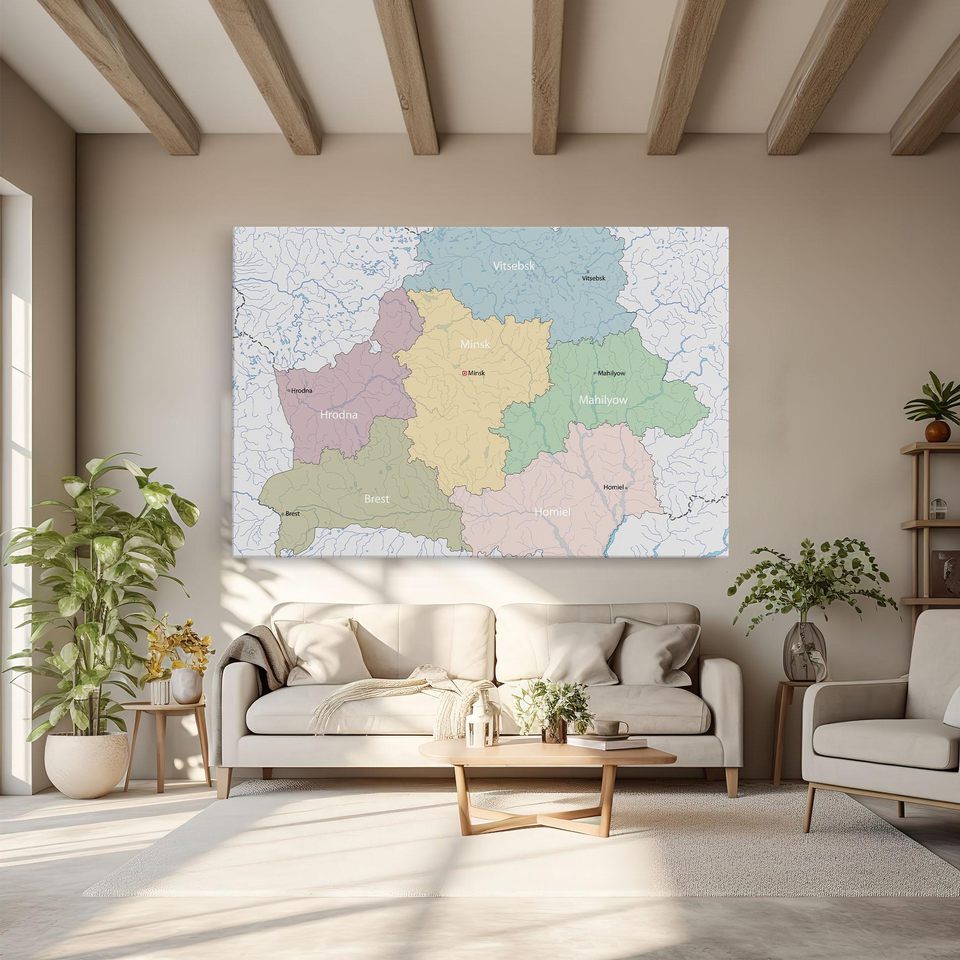 Tablou Canvas Belarus Map mockup 6