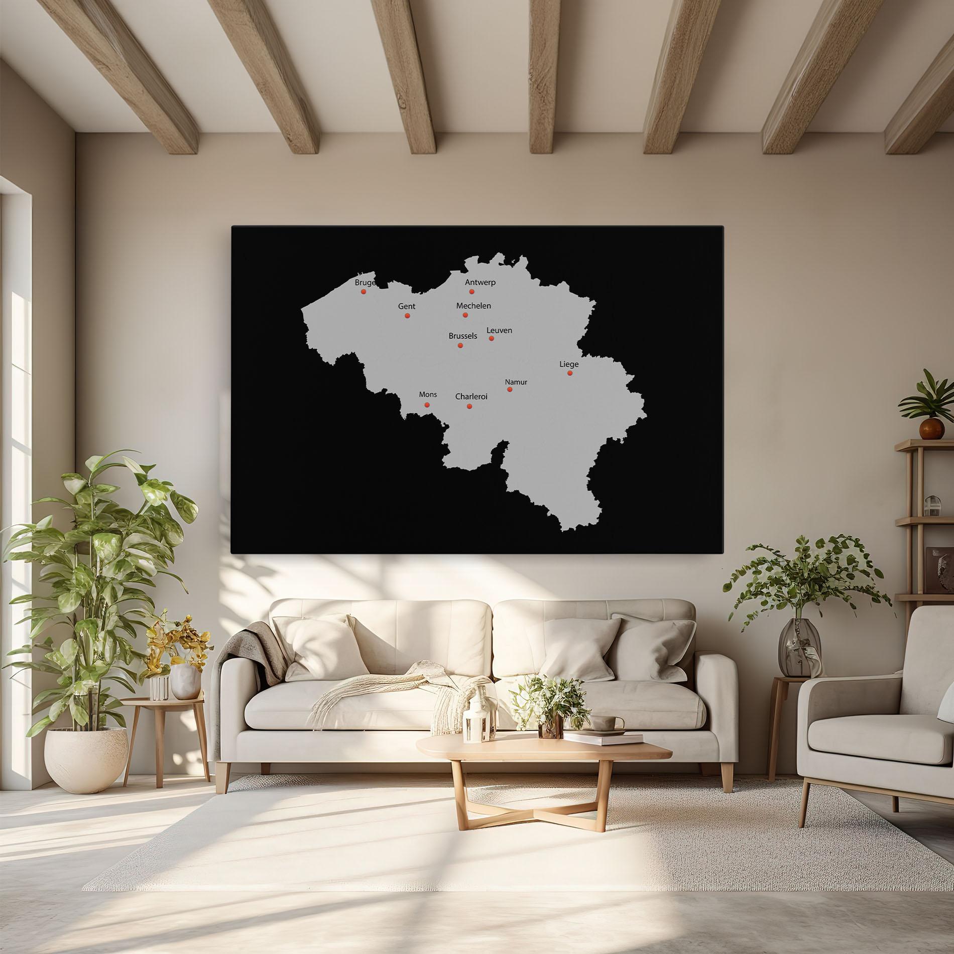 Tablou Canvas Belgium Map mockup 6