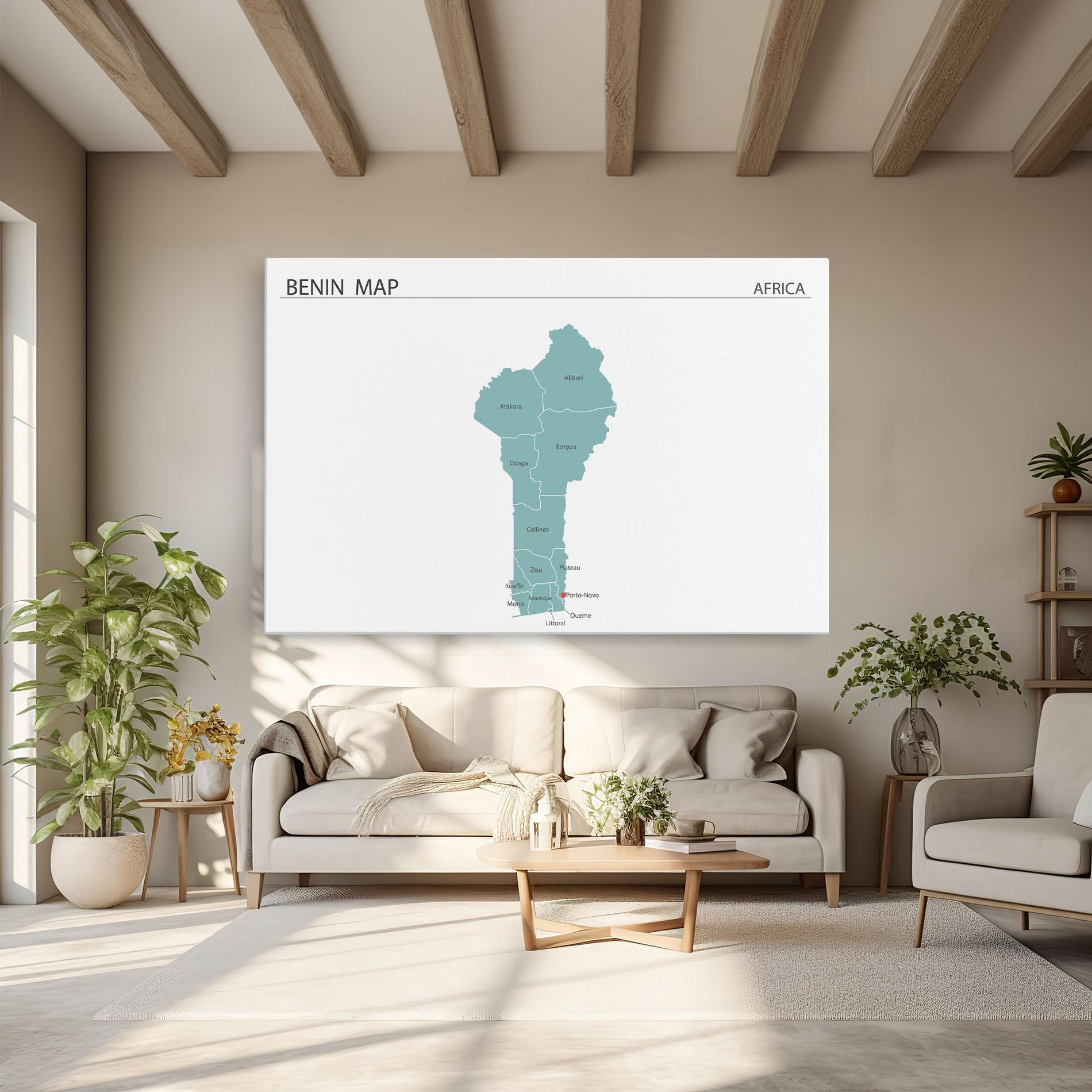 Tablou Canvas Benin Map mockup 6