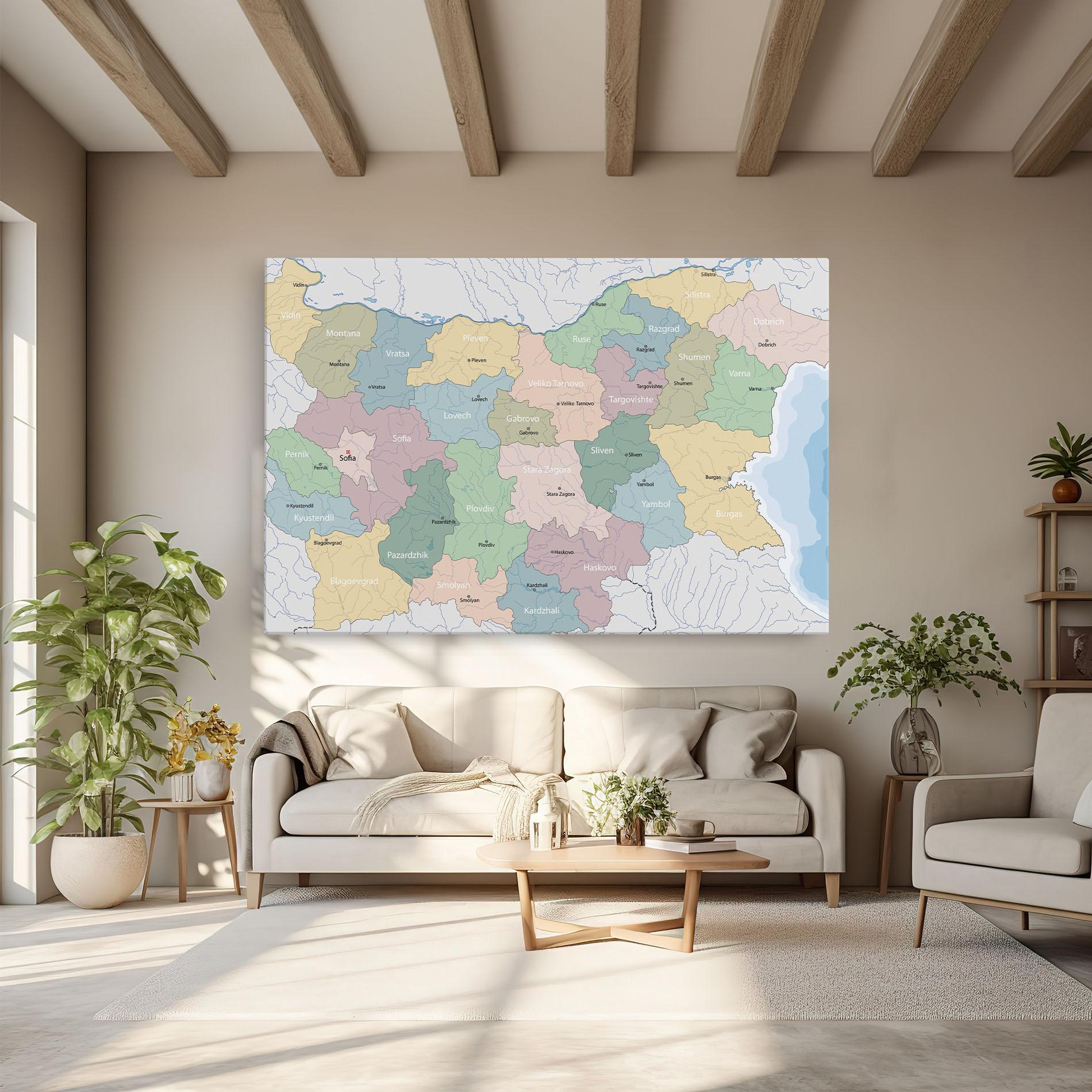 Tablou Canvas Bulgaria Map mockup 6