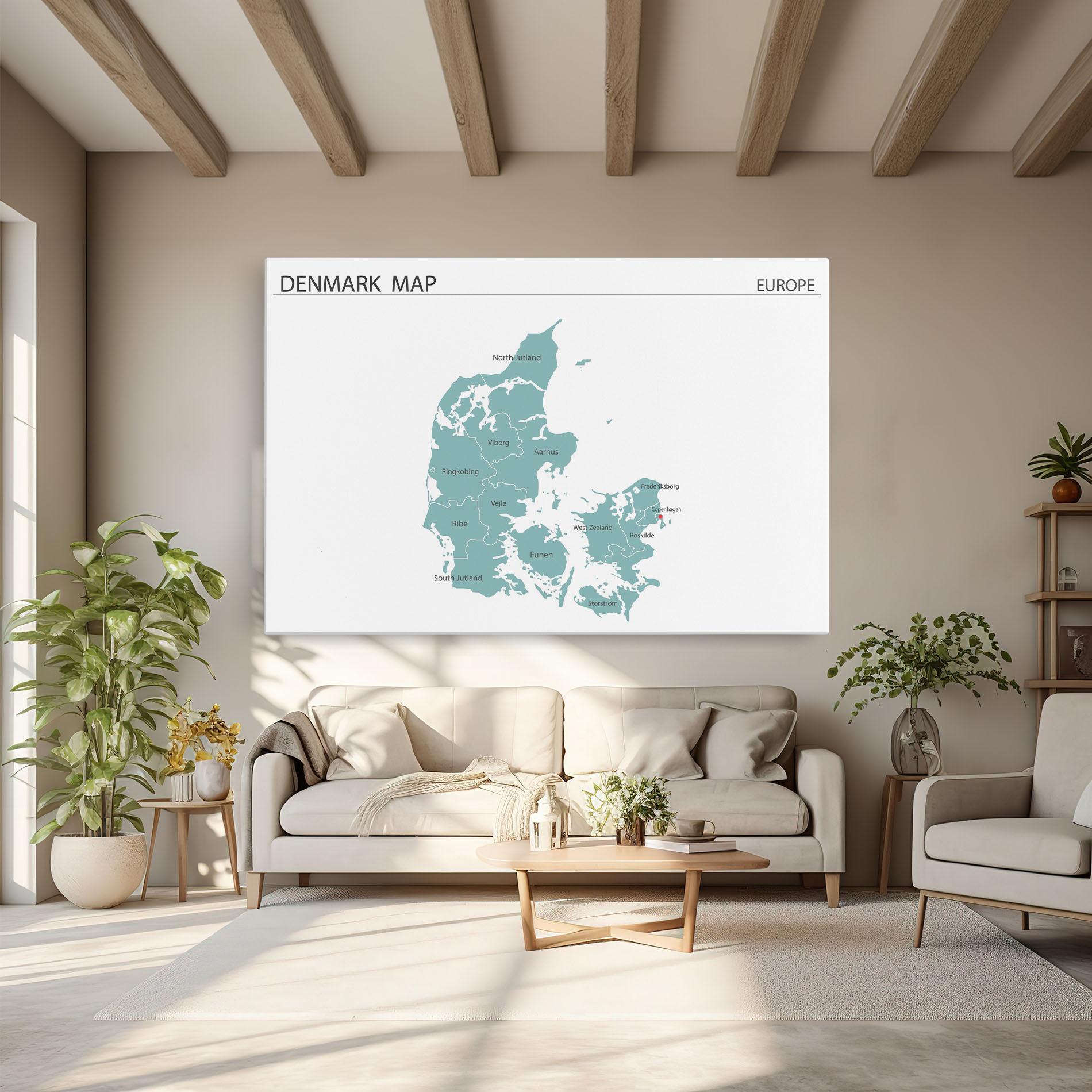 Tablou Canvas Denmark Map mockup 6