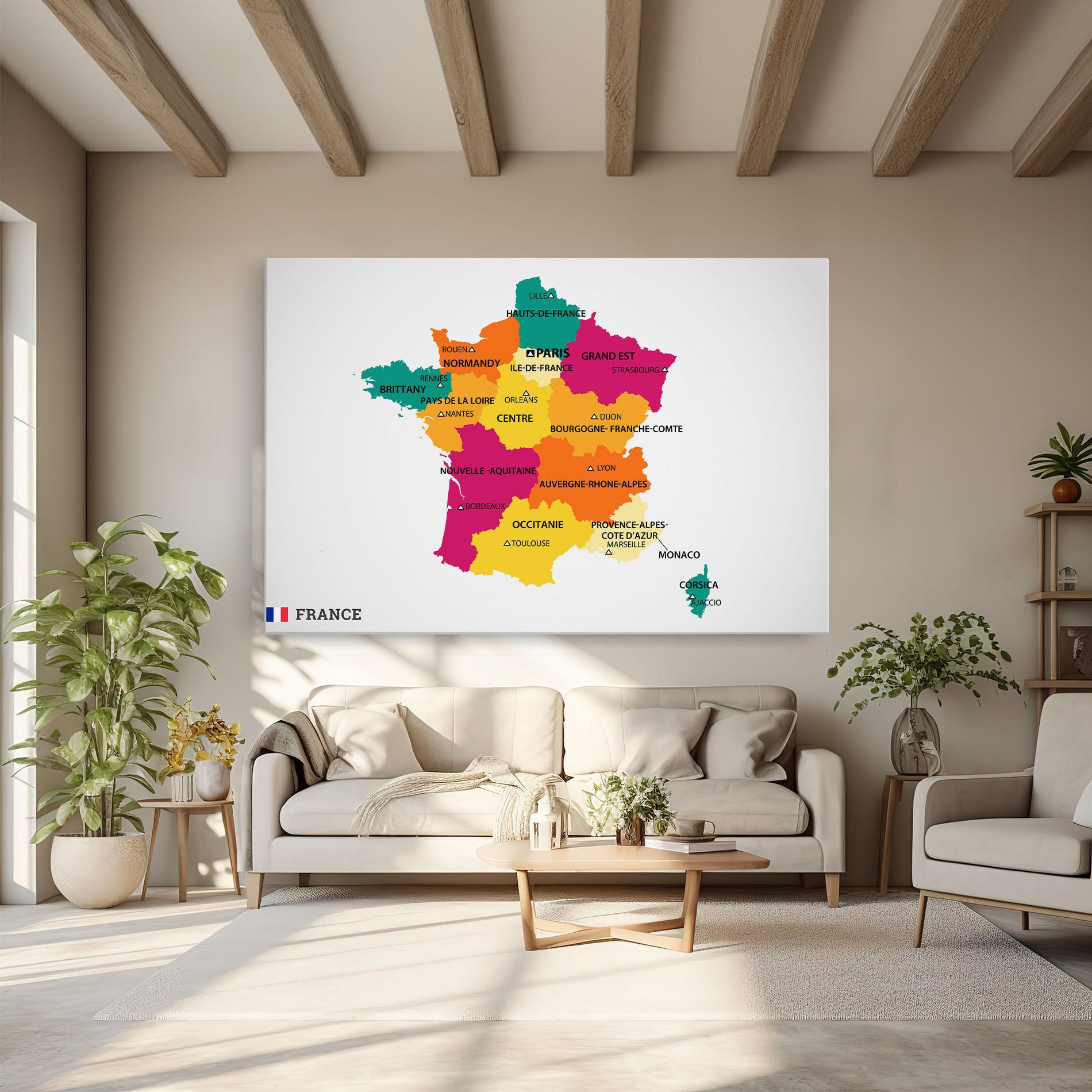 Tablou Canvas France Color Map mockup 6