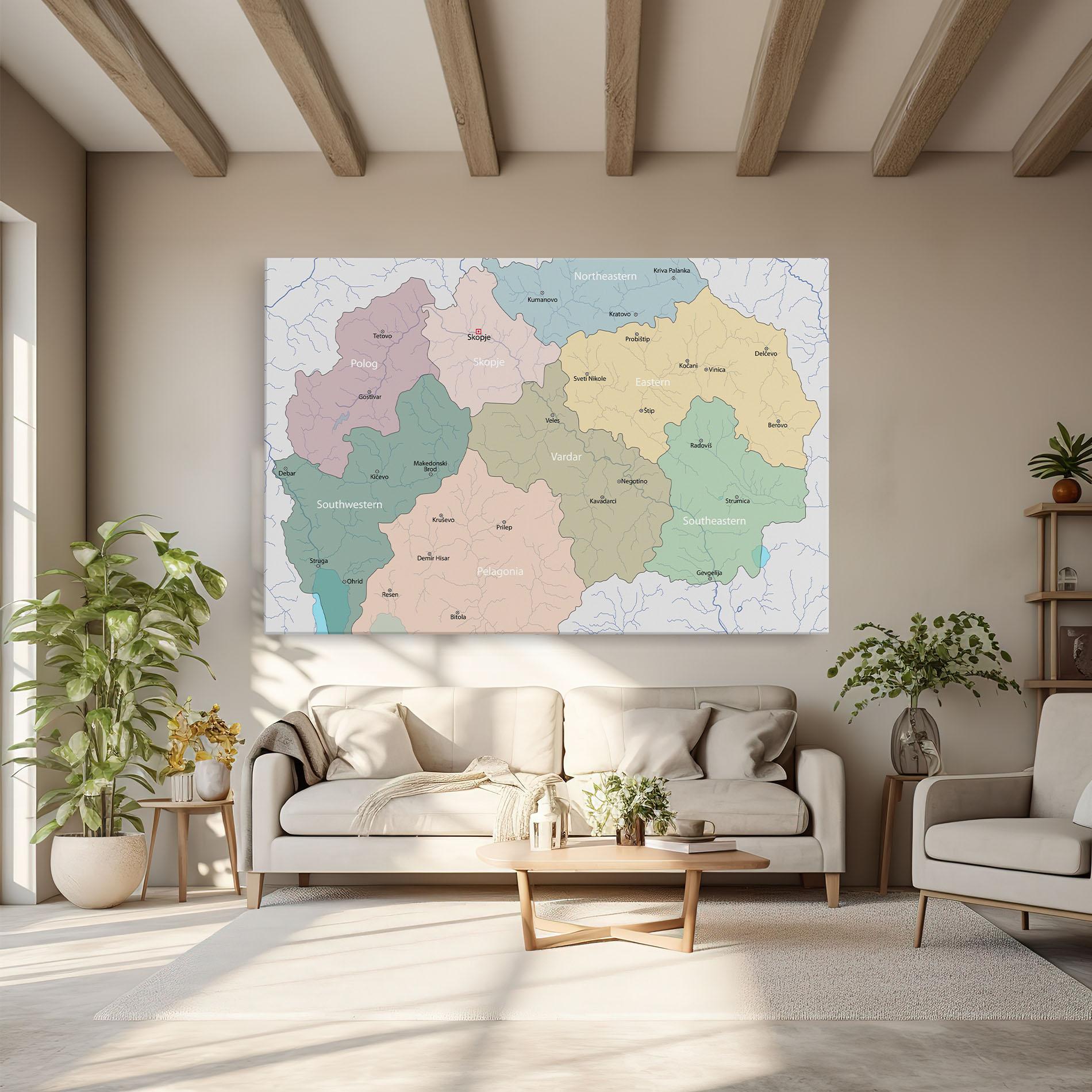 Tablou Canvas North Macedonia Map mockup 6