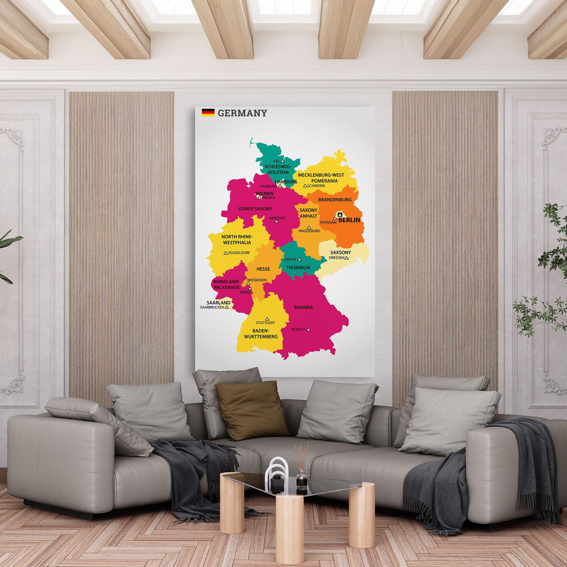Tablou Canvas Germany Color Map mockup 6
