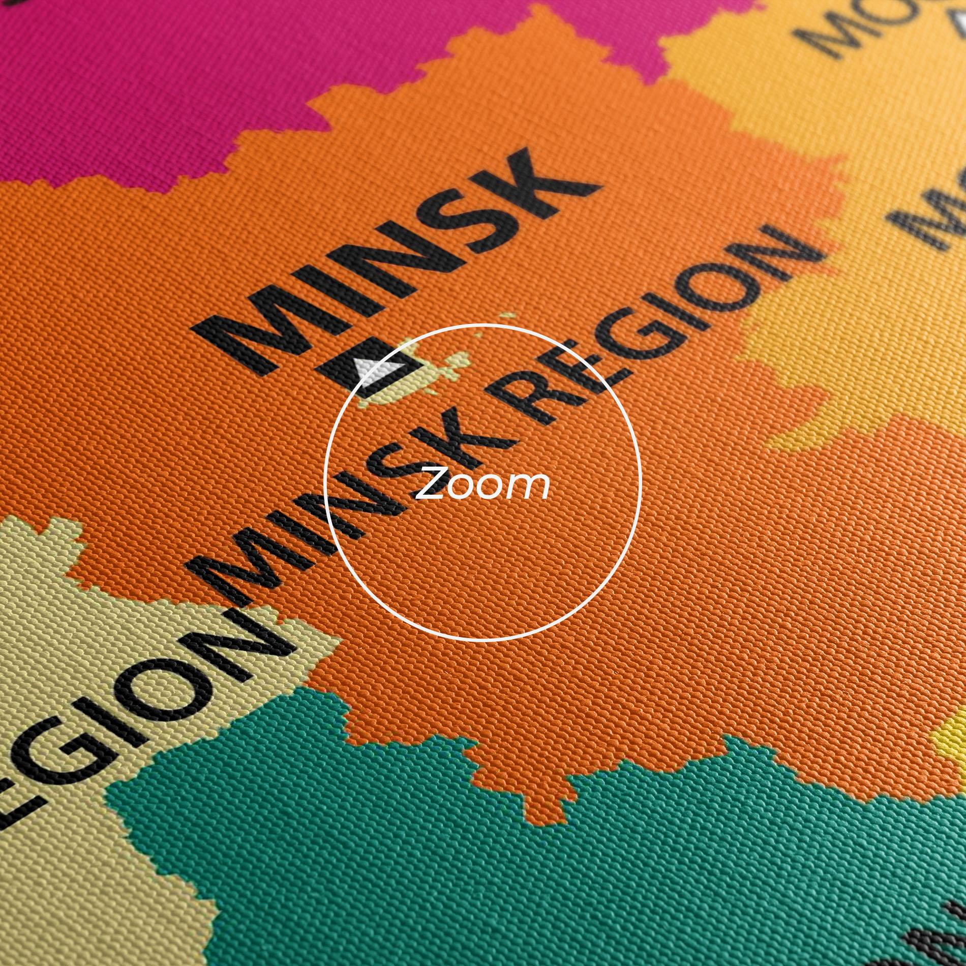 Tablou Canvas Belarus Color Map mockup 3