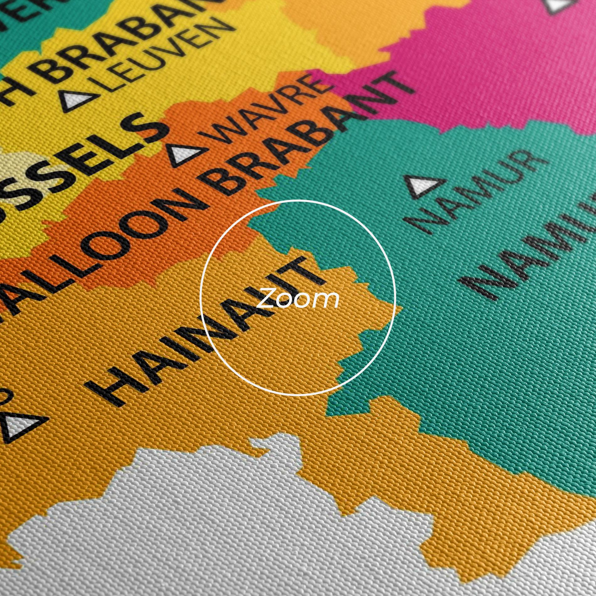Tablou Canvas Belgium Color Map mockup 3