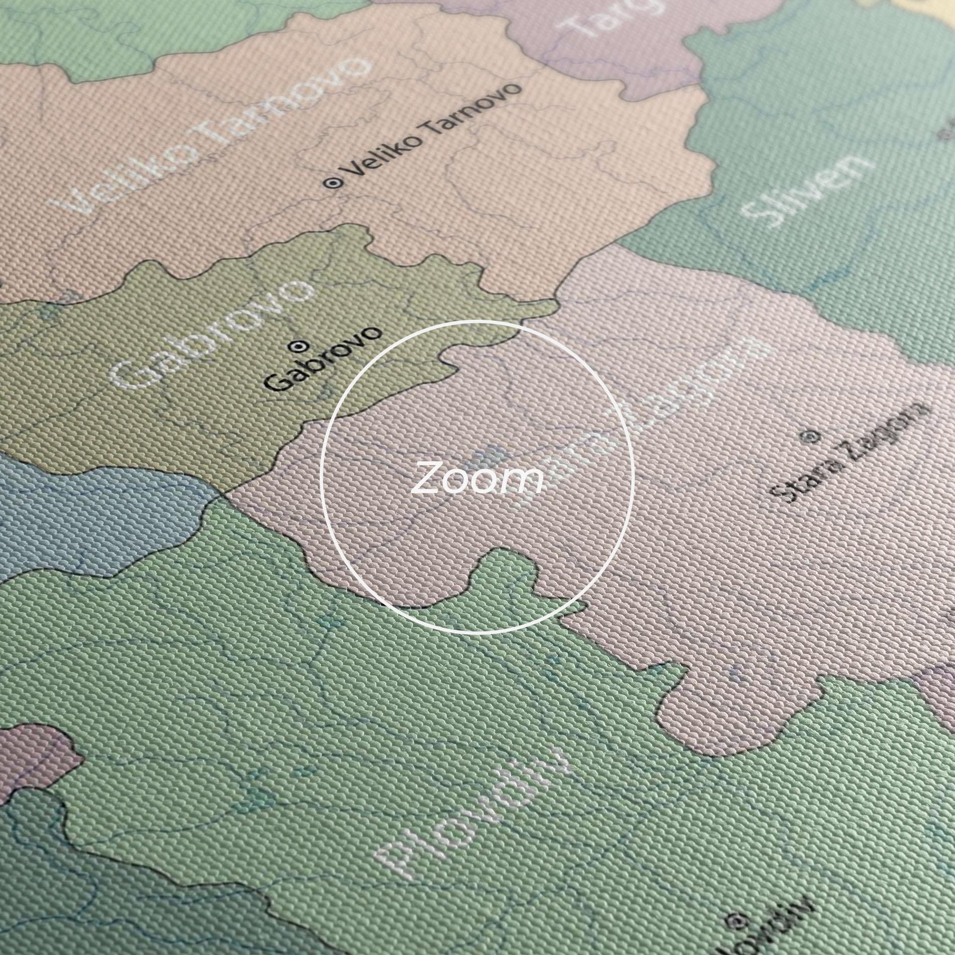 Tablou Canvas Bulgaria Map mockup 3