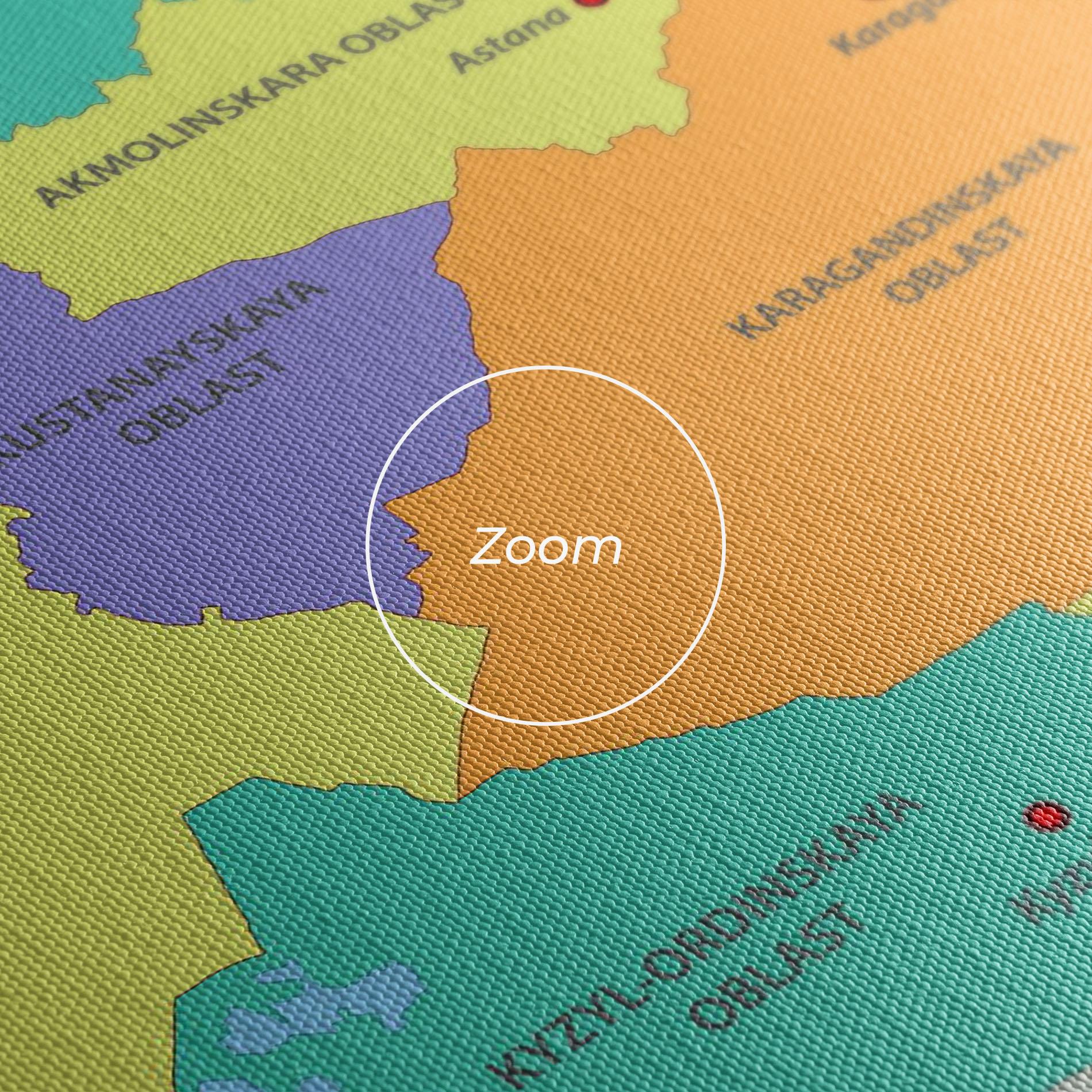 Tablou Canvas Kazakhstan Color Map mockup 3