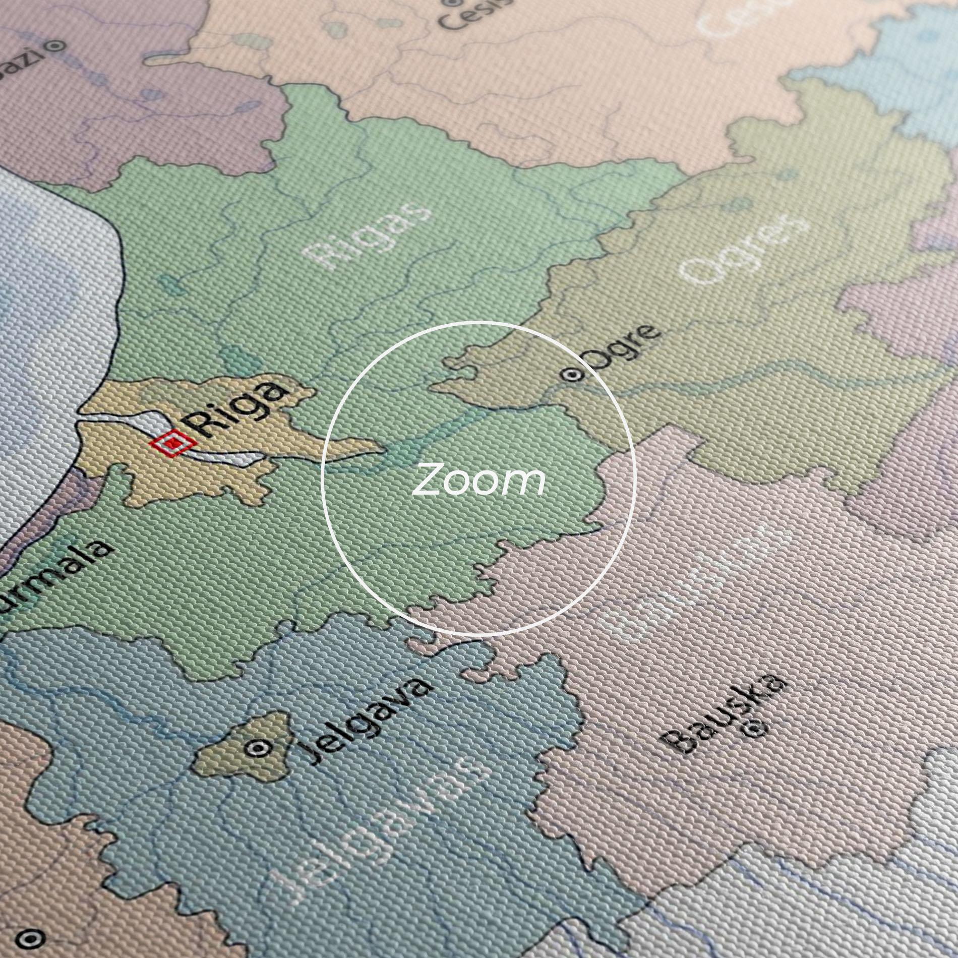 Tablou Canvas Latvia Color Map mockup 3