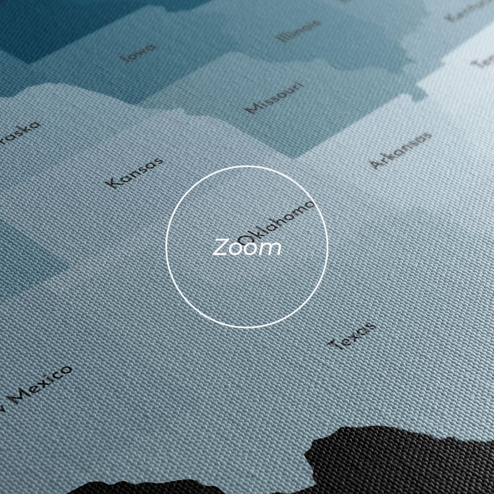 Tablou Canvas Sua Blue Map mockup 3