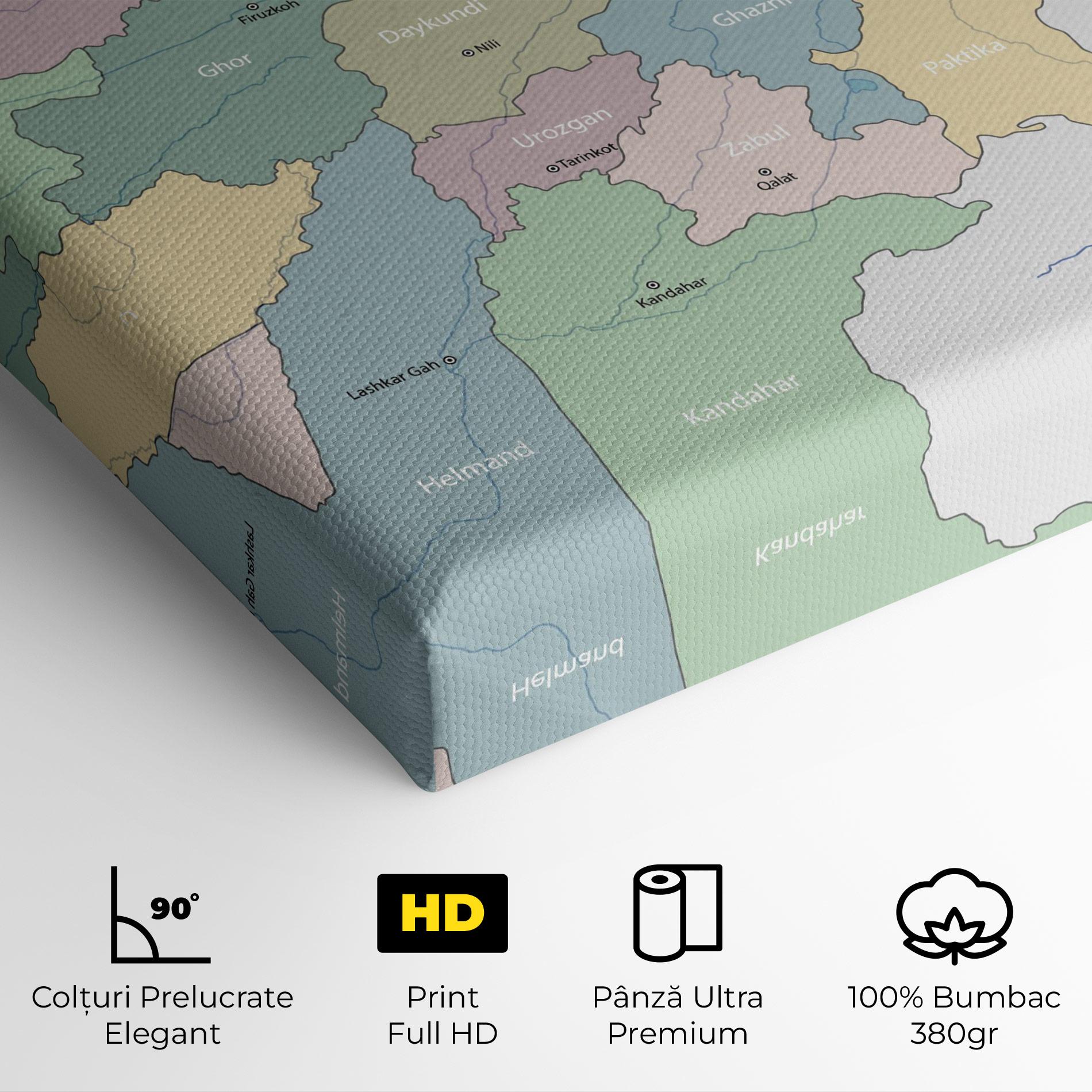 Tablou Canvas Afghanistan Map mockup 4