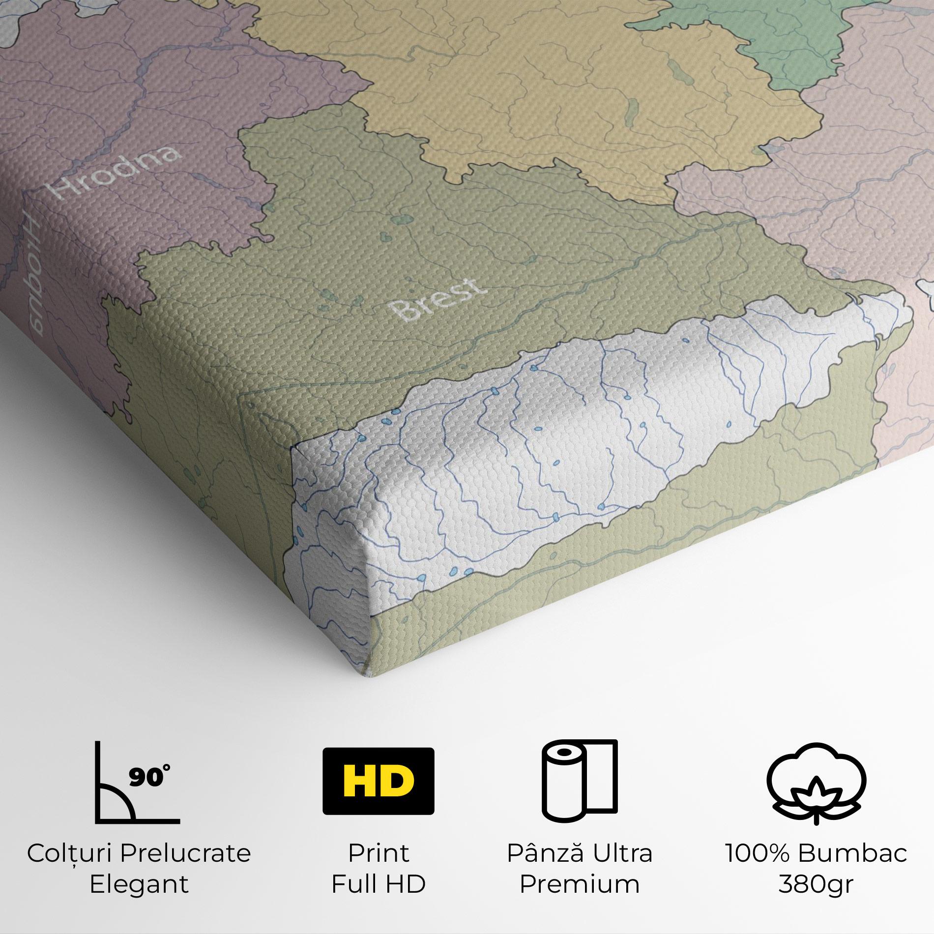 Tablou Canvas Belarus Map mockup 4