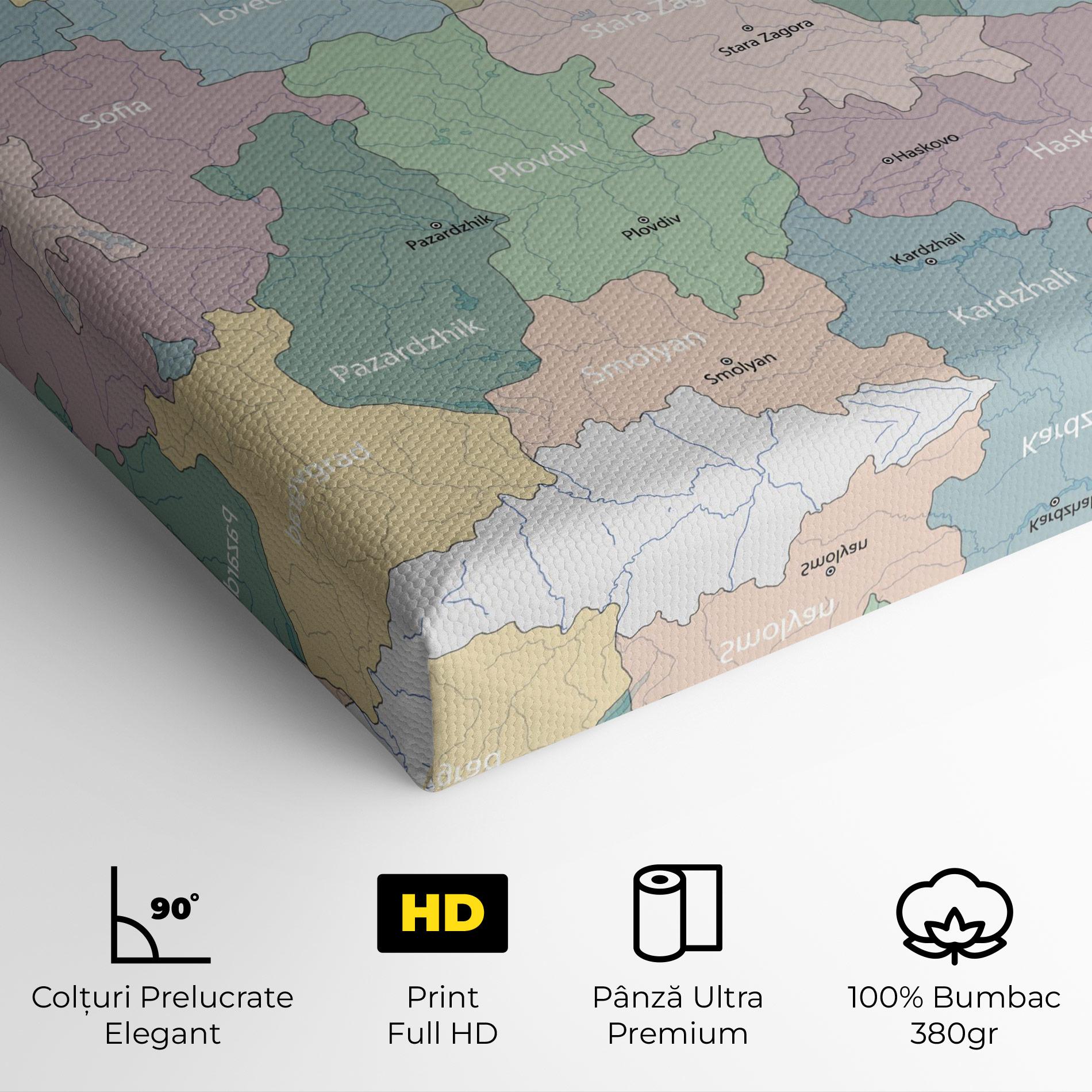 Tablou Canvas Bulgaria Map mockup 4