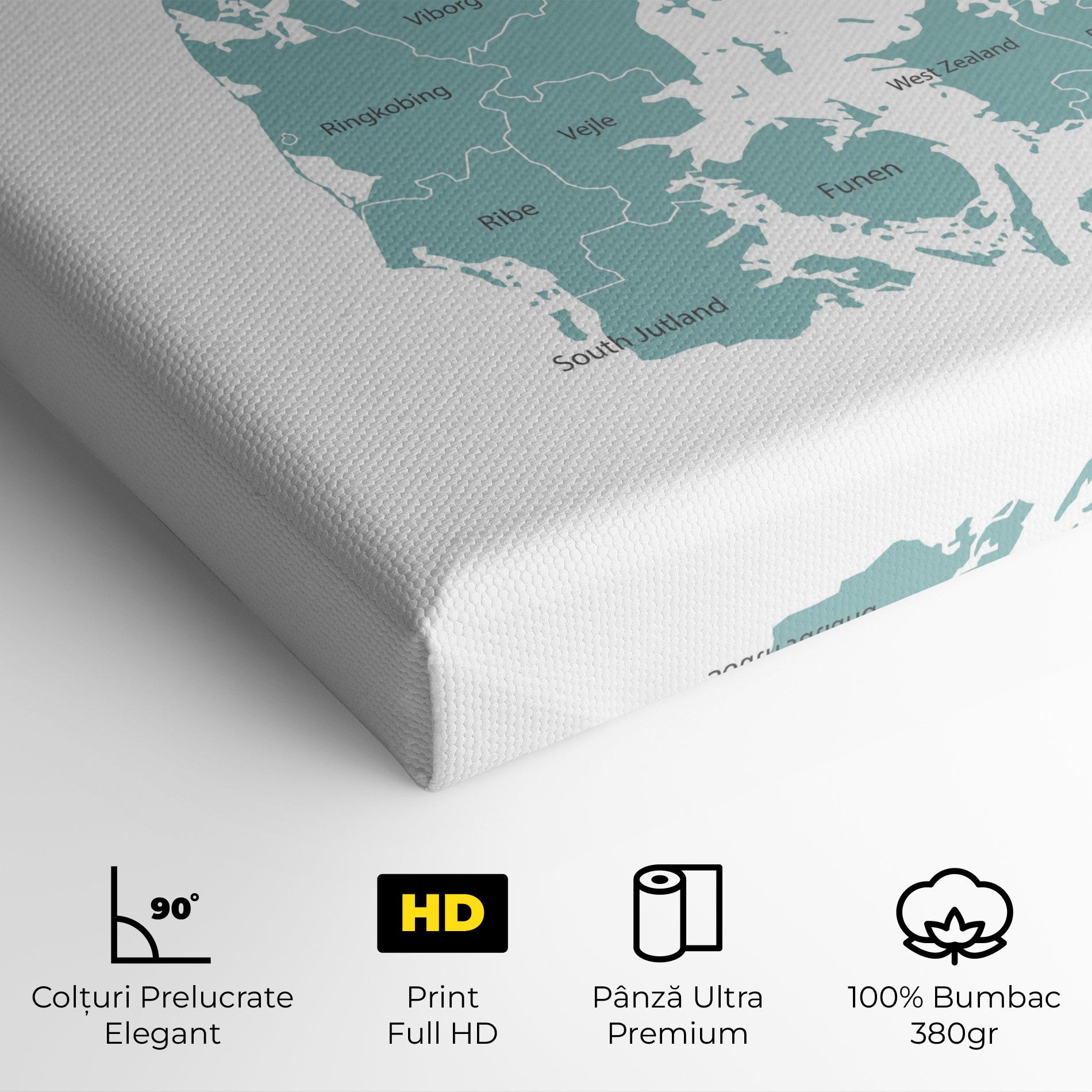 Tablou Canvas Denmark Map mockup 4
