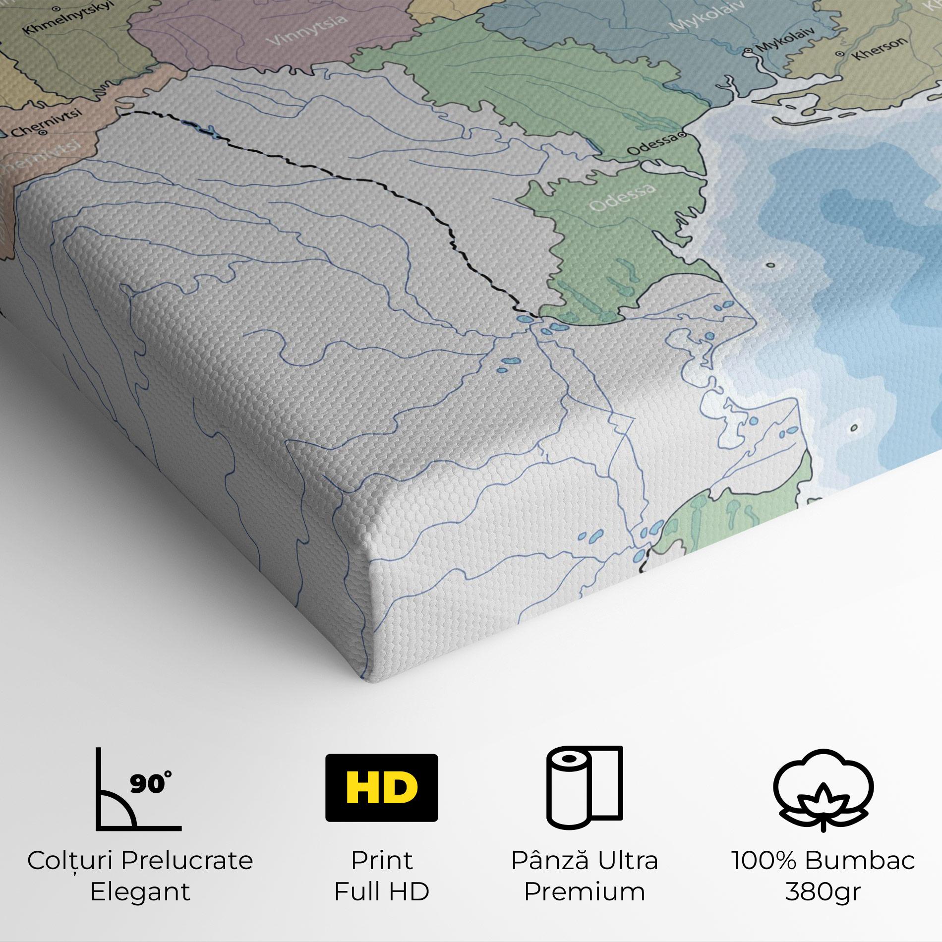 Tablou Canvas Ukraine Map mockup 4