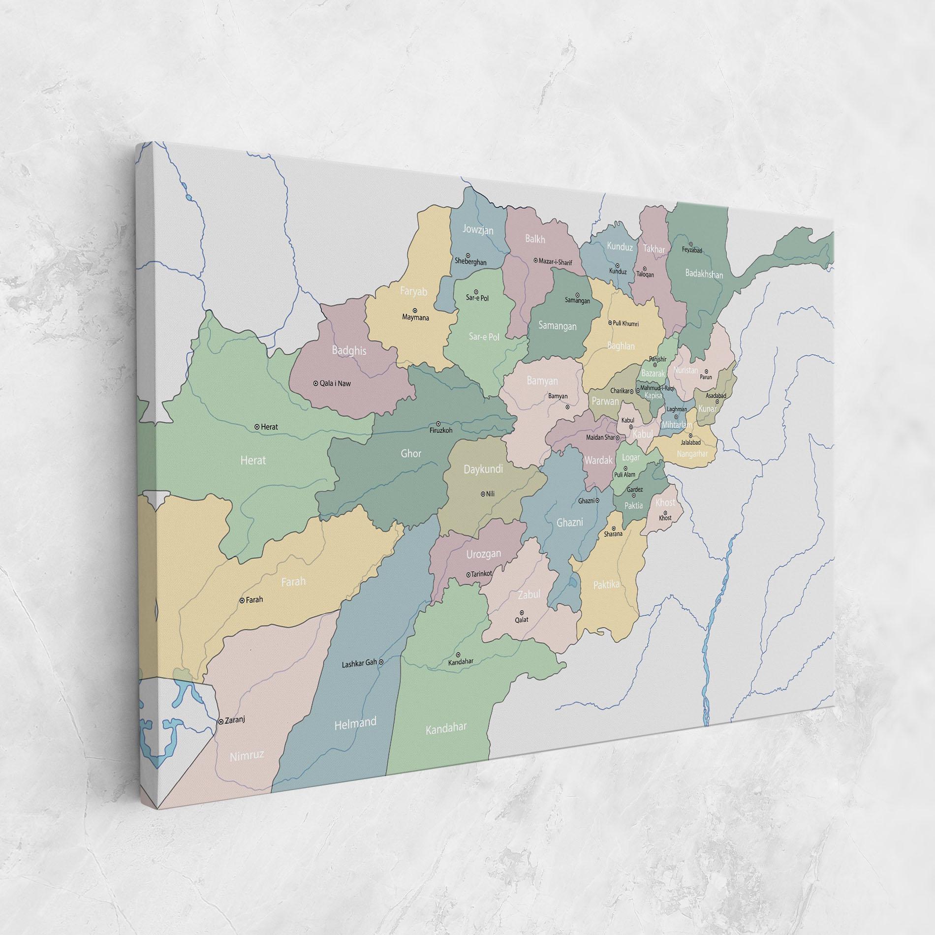Tablou Canvas Afghanistan Map mockup 1